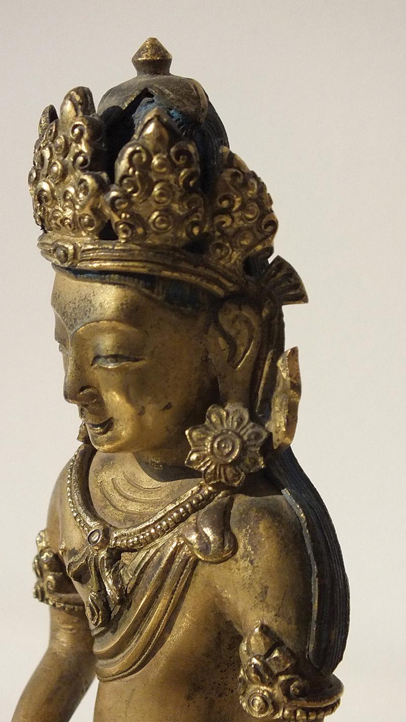 Gilt-Bronze Figure of Amitayus Qianlong Period For Sale 14
