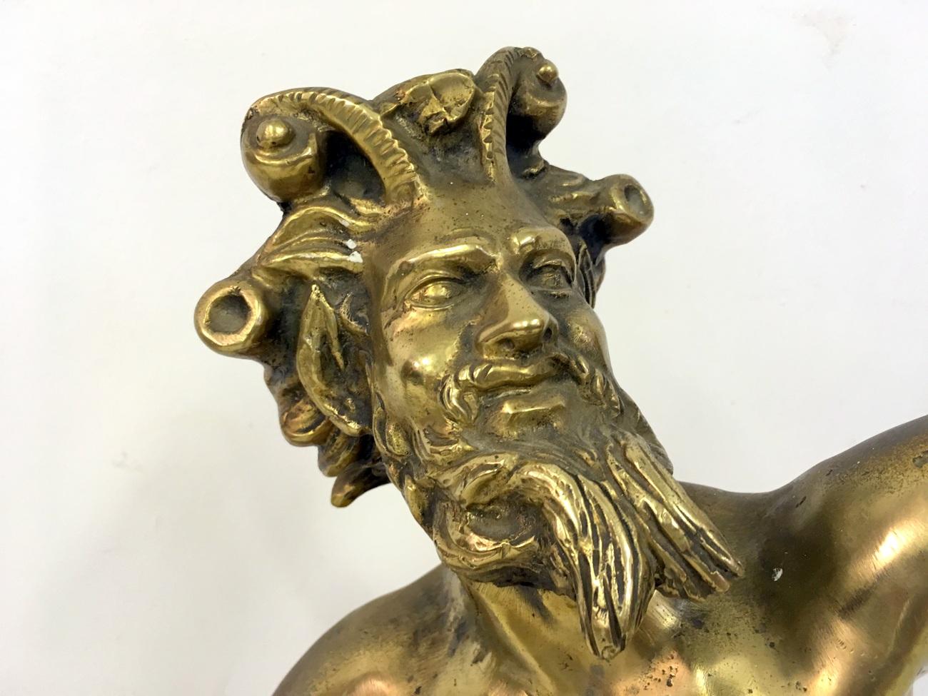 Gilt Bronze Figure of the Dancing Faun of Pompeii In Good Condition For Sale In London, London