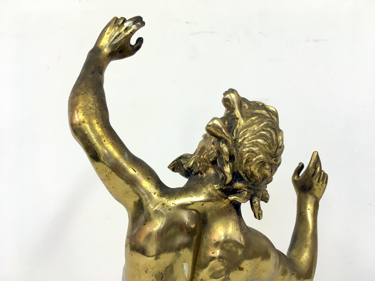 Gilt Bronze Figure of the Dancing Faun of Pompeii For Sale 3