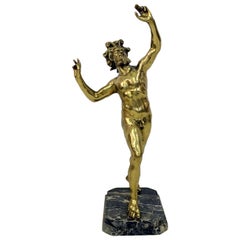 Antique Gilt Bronze Figure of the Dancing Faun of Pompeii