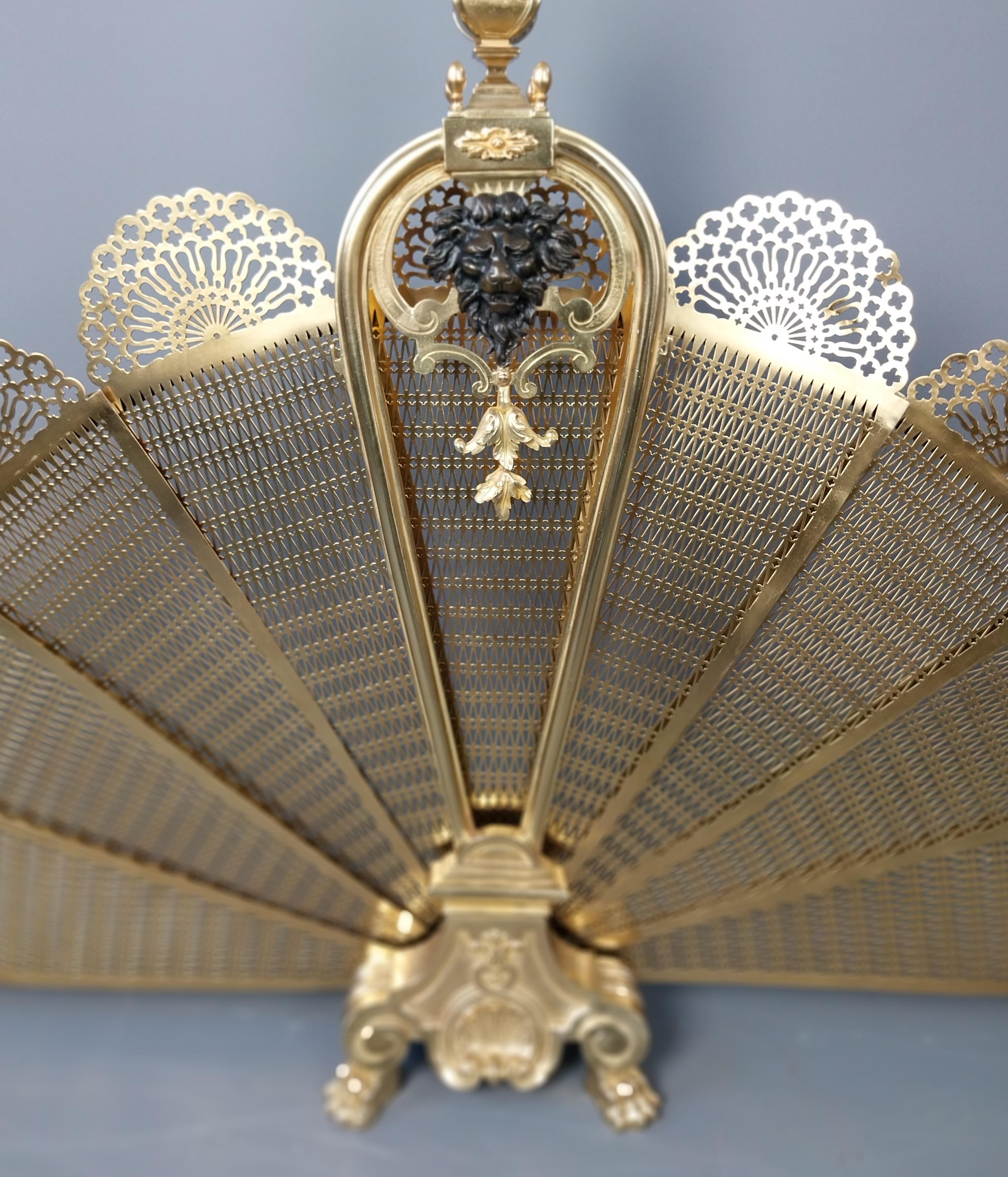 French Gilt Bronze Fire Screen Guard Bouhon 19th Century For Sale 6