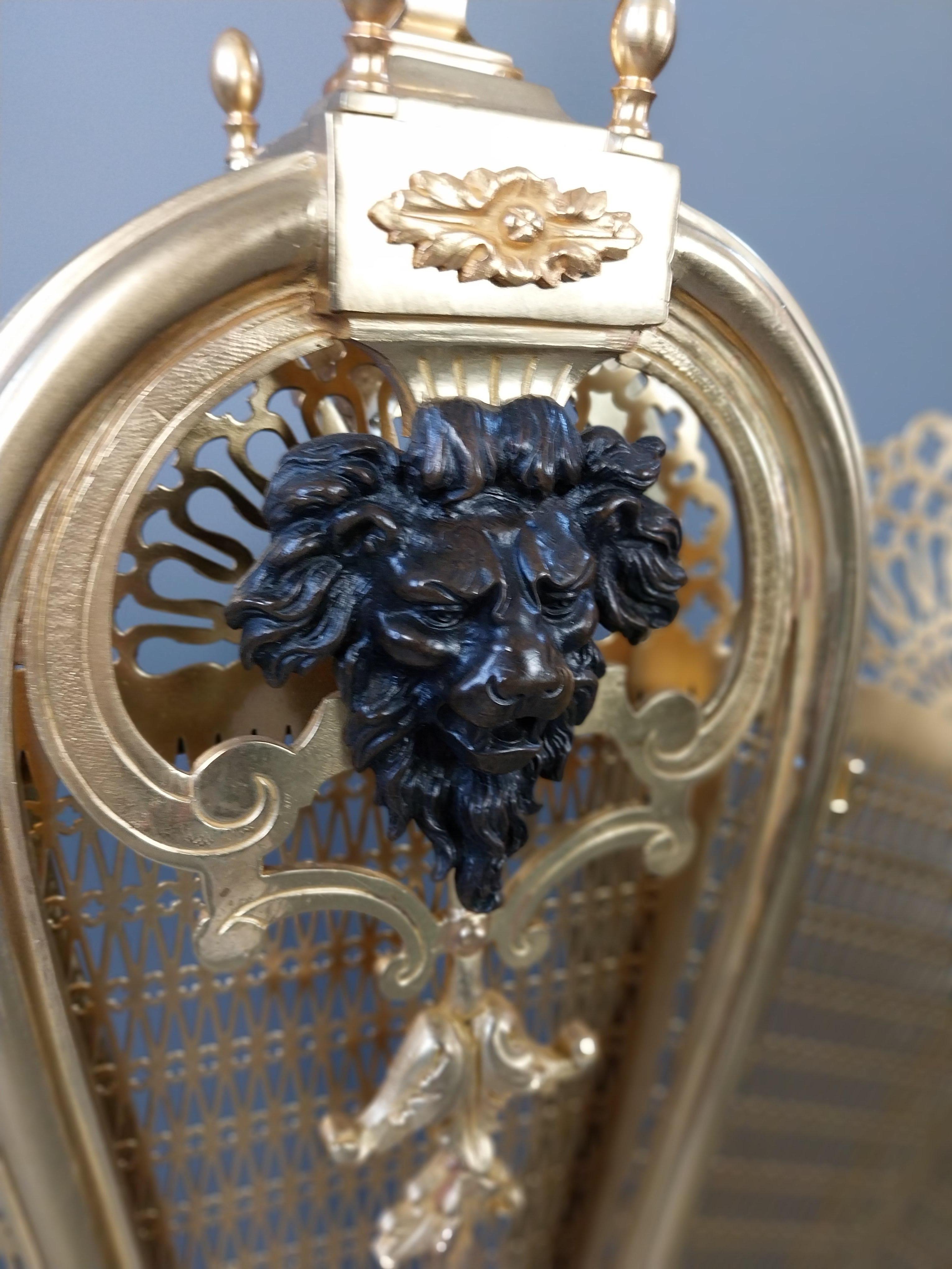 French Gilt Bronze Fire Screen Guard Bouhon 19th Century For Sale 9