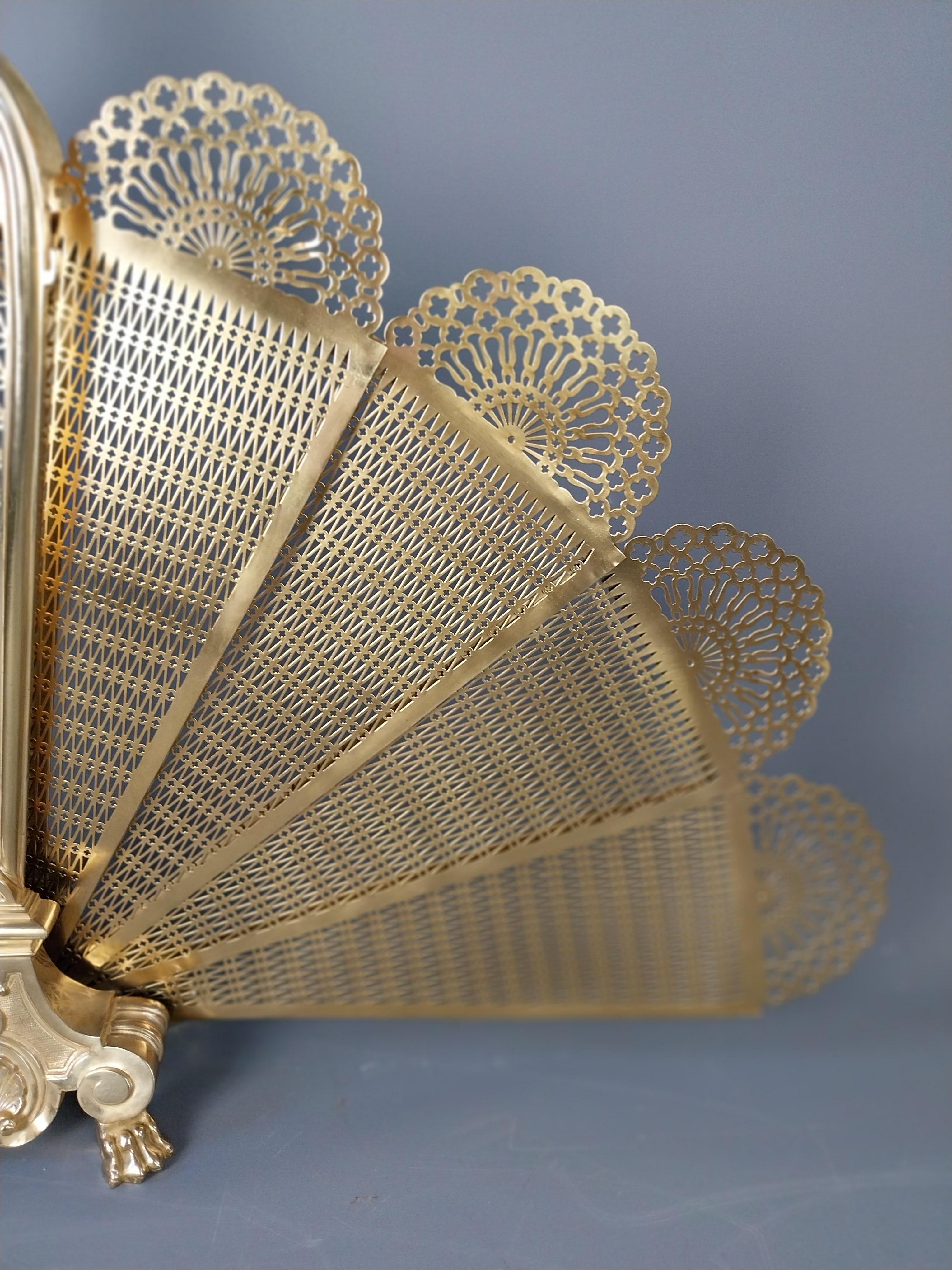 French Gilt Bronze Fire Screen Guard Bouhon 19th Century For Sale 10