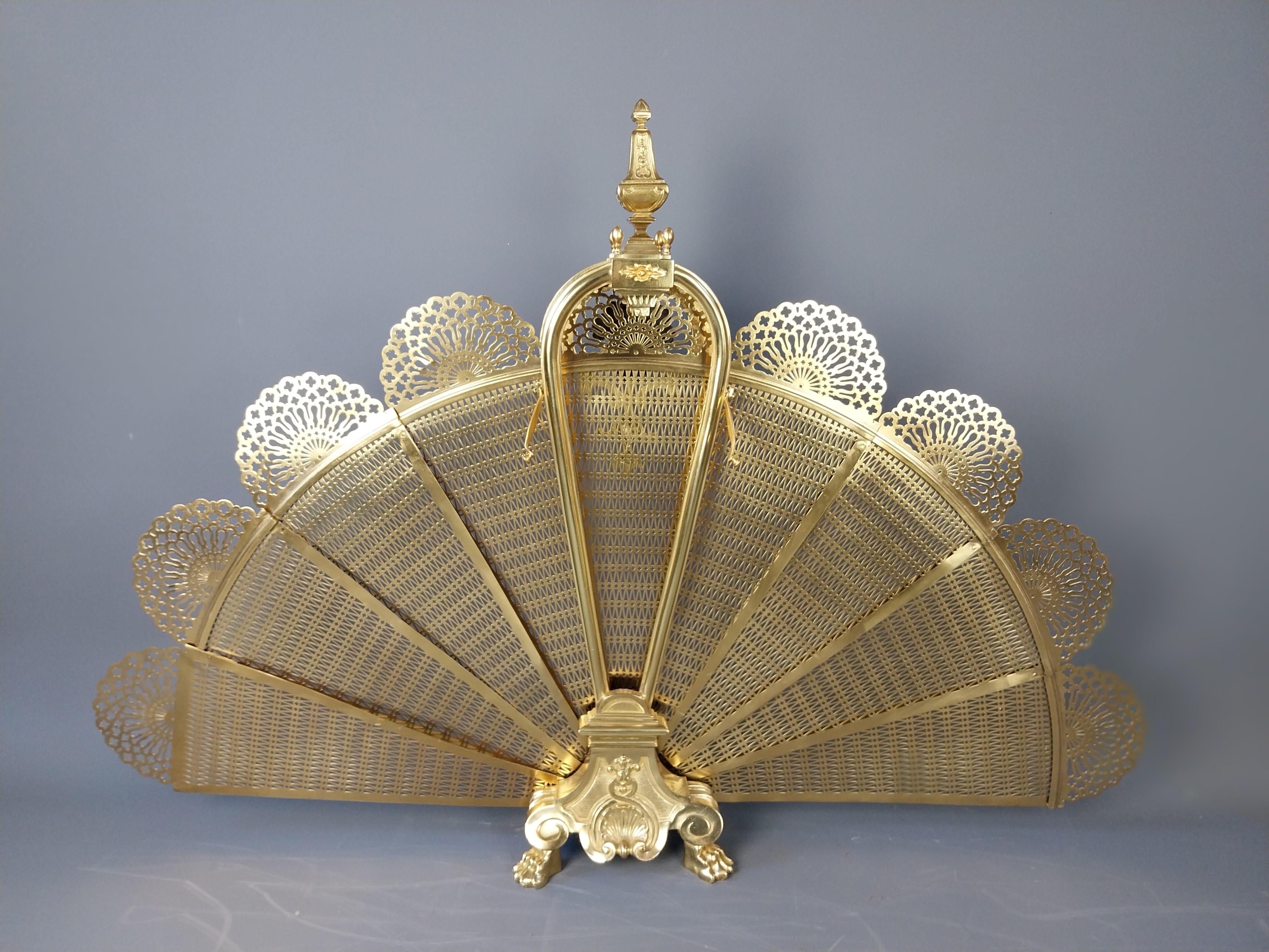 French Gilt Bronze Fire Screen Guard Bouhon 19th Century For Sale 12