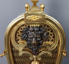 French Gilt Bronze Fire Screen Guard Bouhon 19th Century