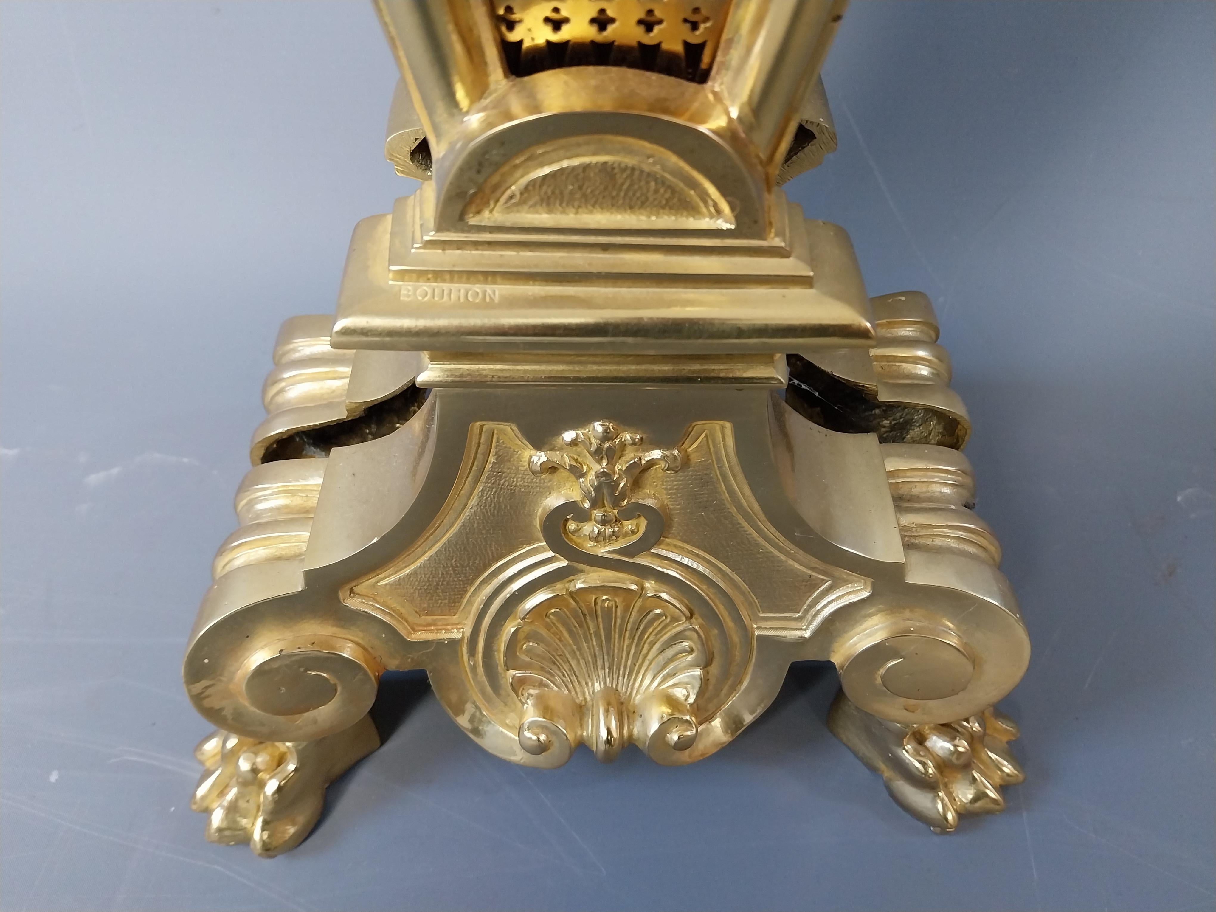 French Gilt Bronze Fire Screen Guard Bouhon 19th Century For Sale 16