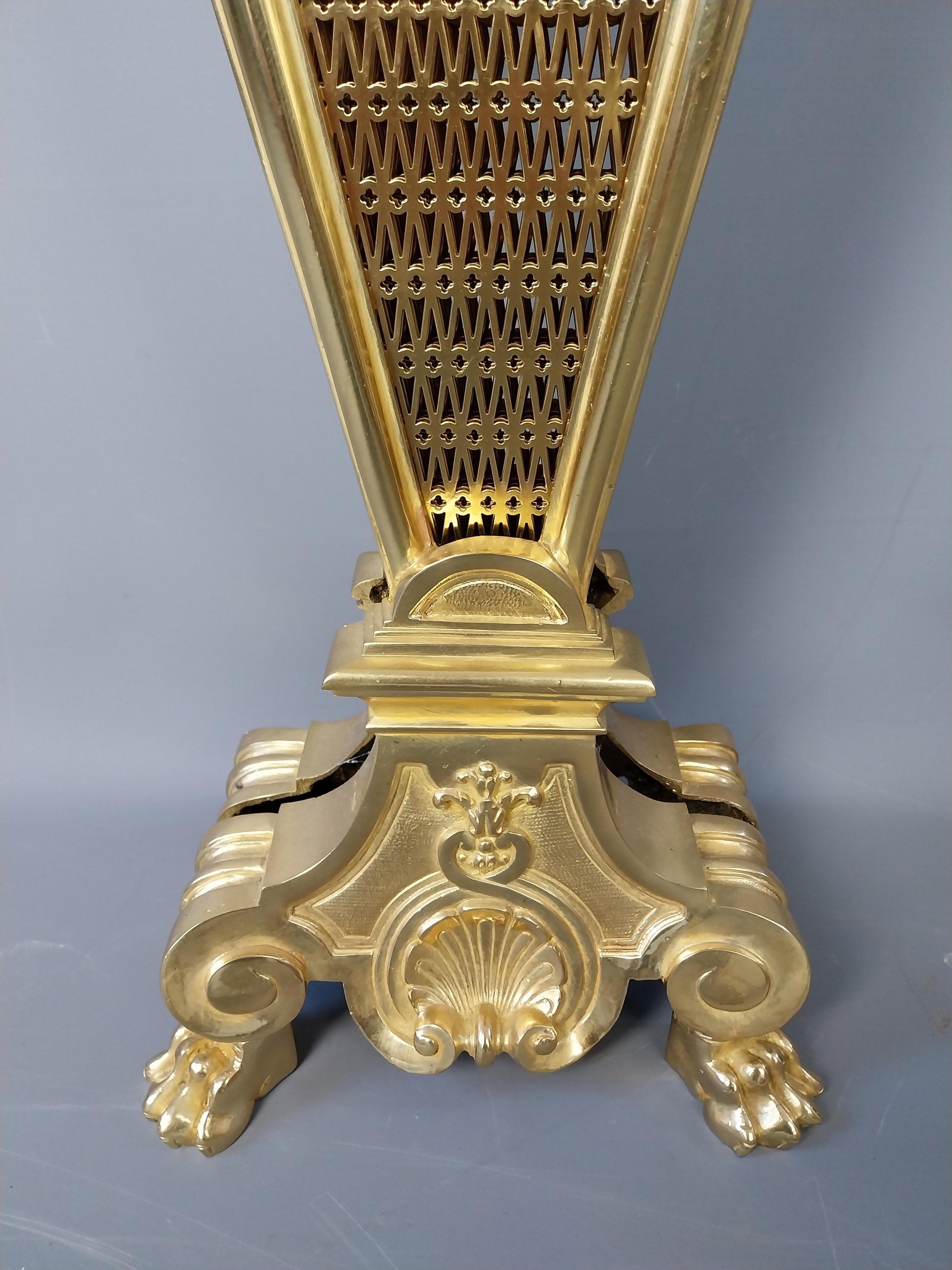 Louis XVI French Gilt Bronze Fire Screen Guard Bouhon 19th Century For Sale