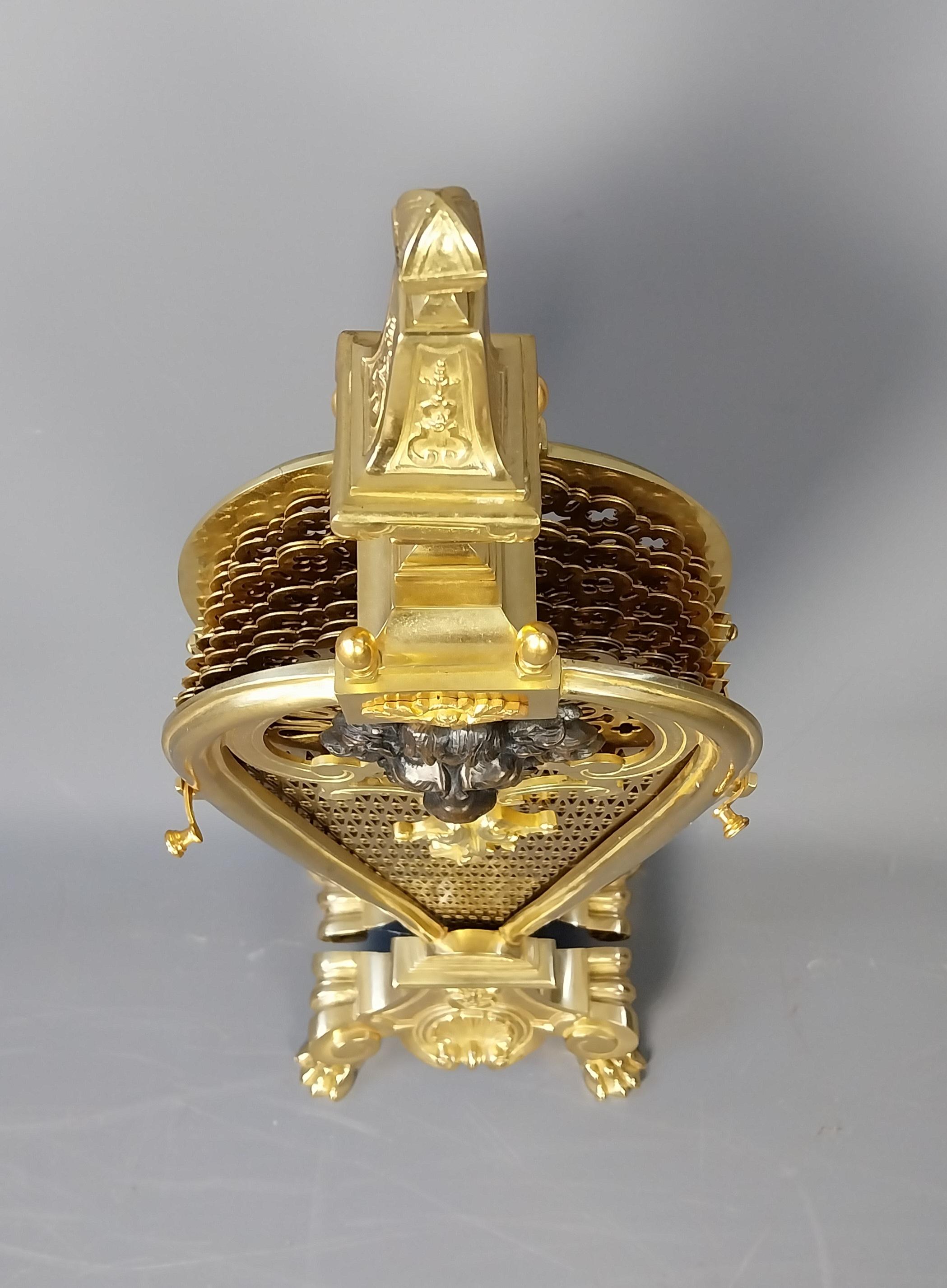 French Gilt Bronze Fire Screen Guard Bouhon 19th Century For Sale 2