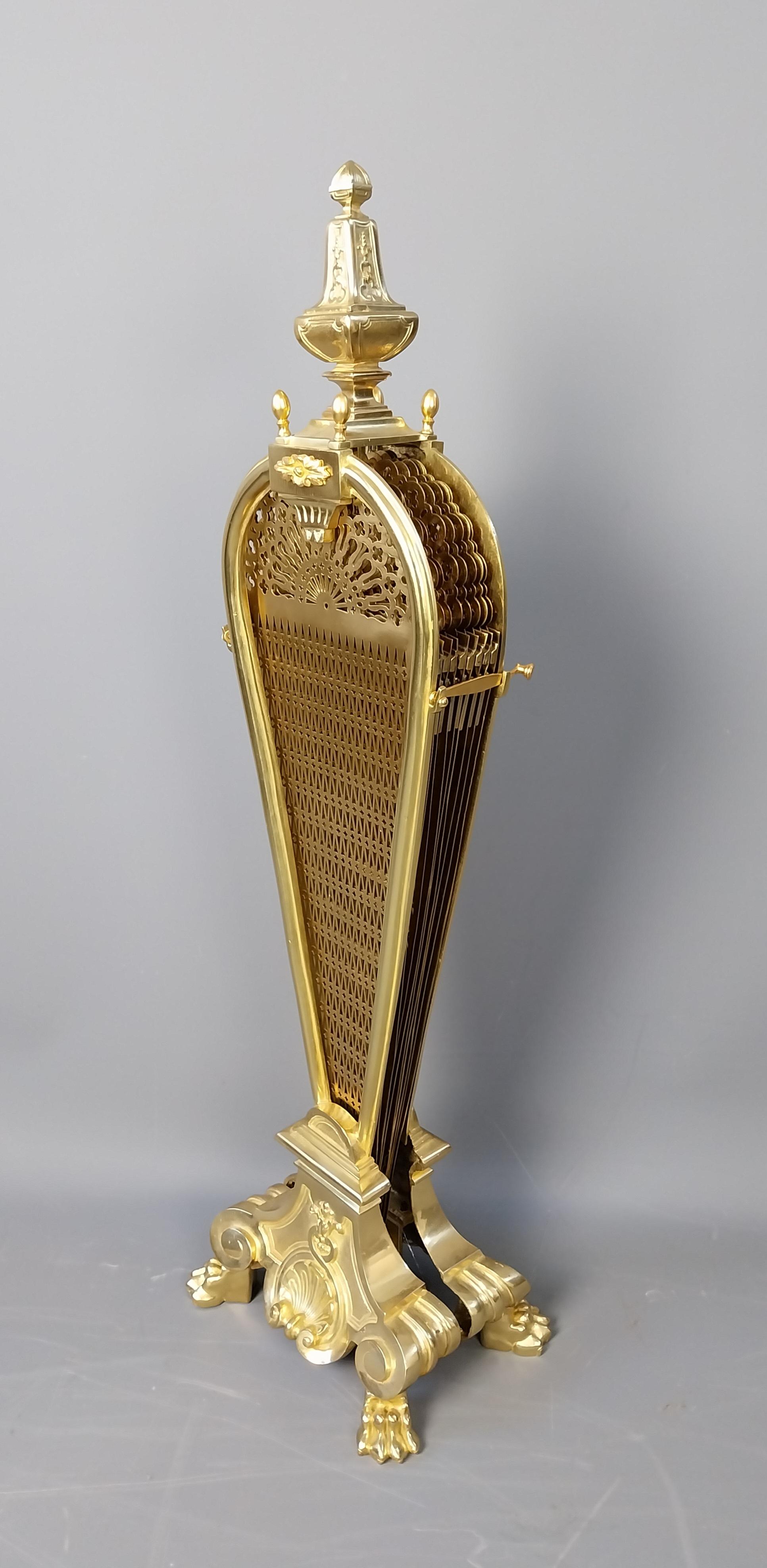 French Gilt Bronze Fire Screen Guard Bouhon 19th Century For Sale 4
