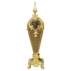 Used French Gilt Bronze Fire Screen Guard Bouhon 19th Century