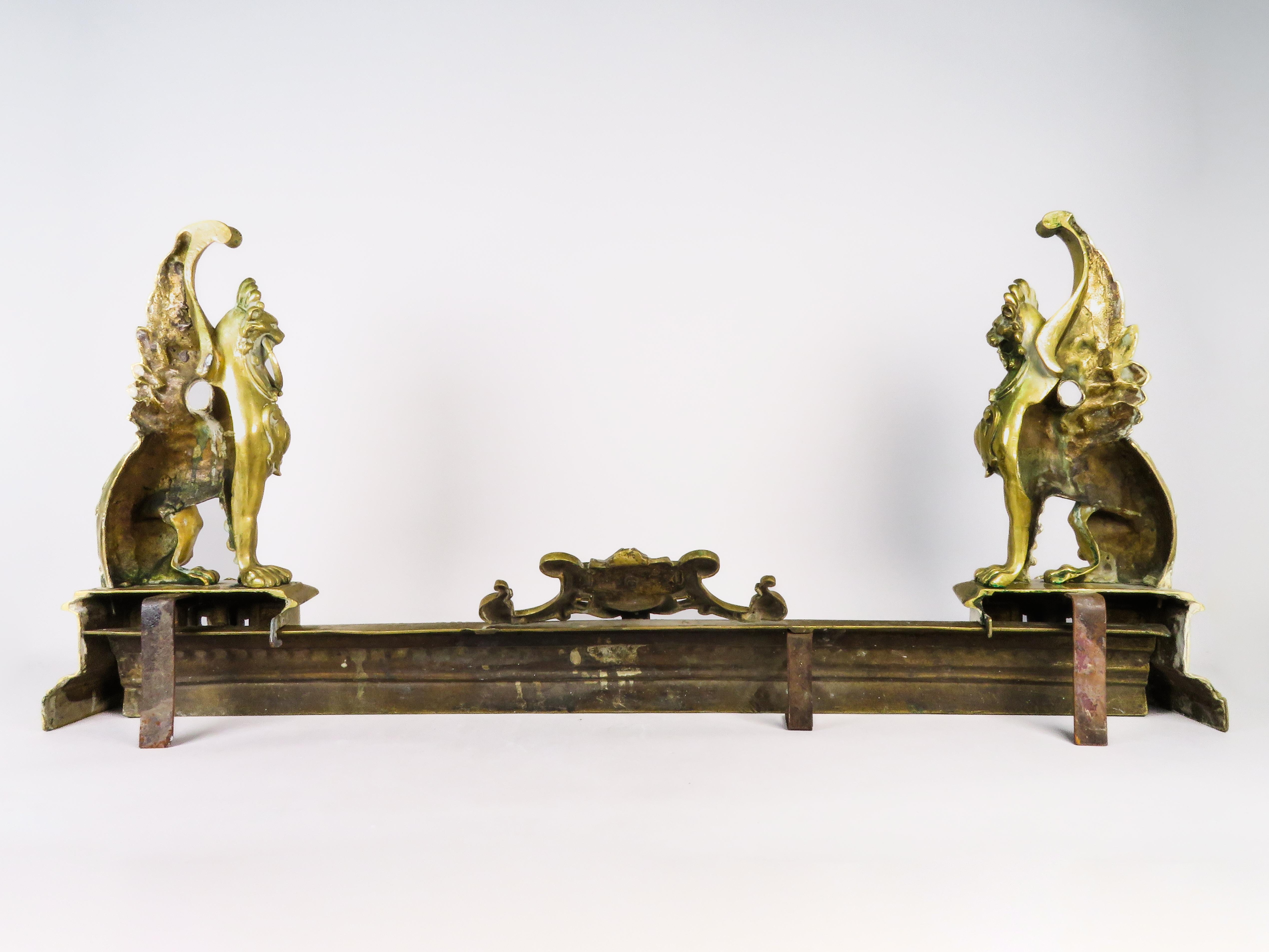 Gilt bronze fireplace andirons - Neoclassical style - France - late 19th century For Sale 4