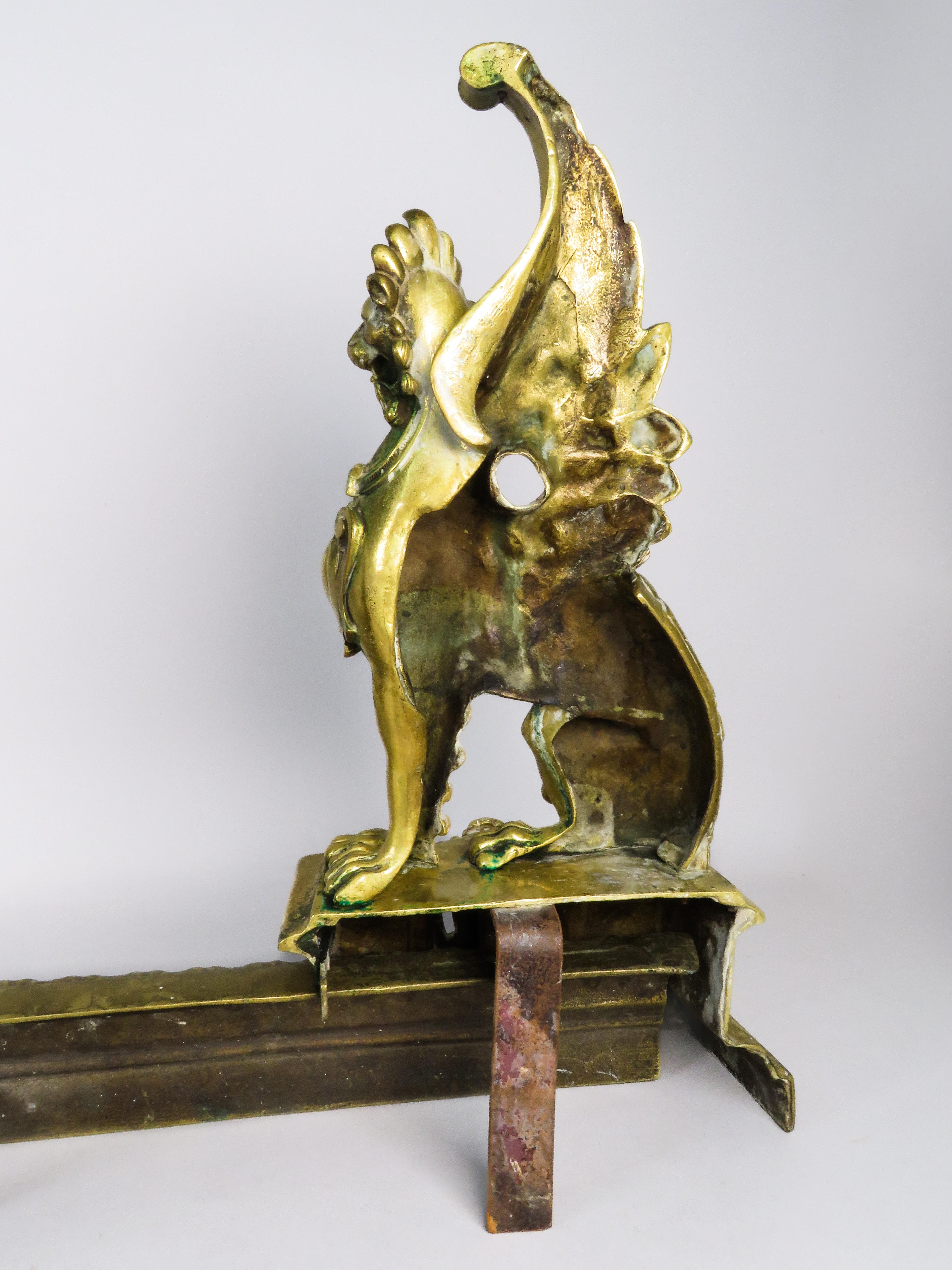 Gilt bronze fireplace andirons - Neoclassical style - France - late 19th century For Sale 5