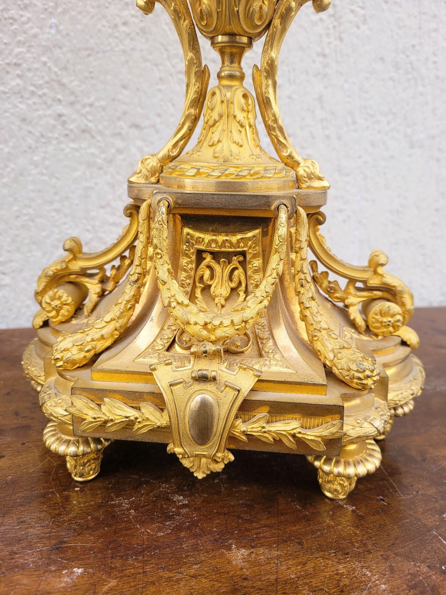 Gilt Bronze Fireplace Set, Napoleon III, 19th Century For Sale 10