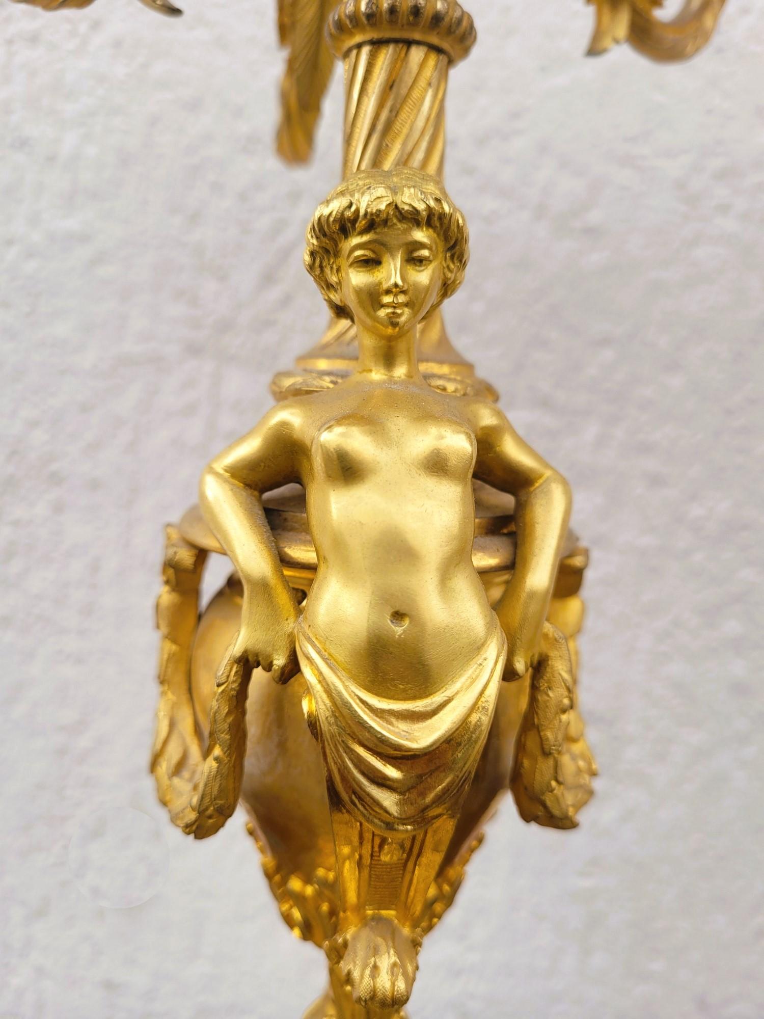 Gilt Bronze Fireplace Set, Napoleon III, 19th Century For Sale 11