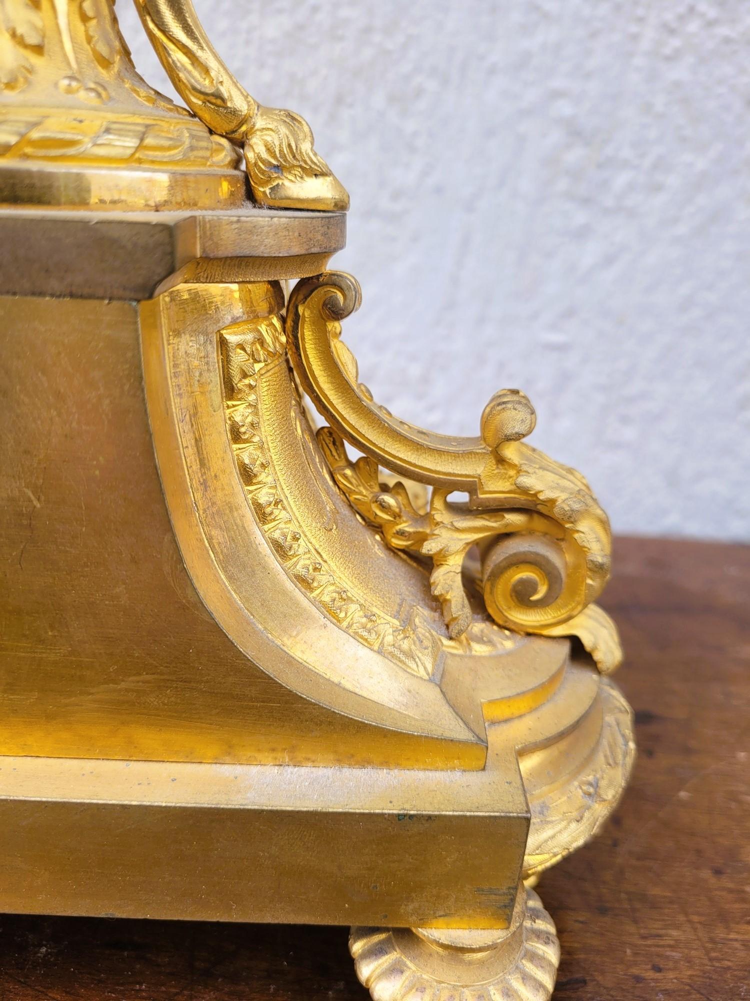 Gilt Bronze Fireplace Set, Napoleon III, 19th Century For Sale 15