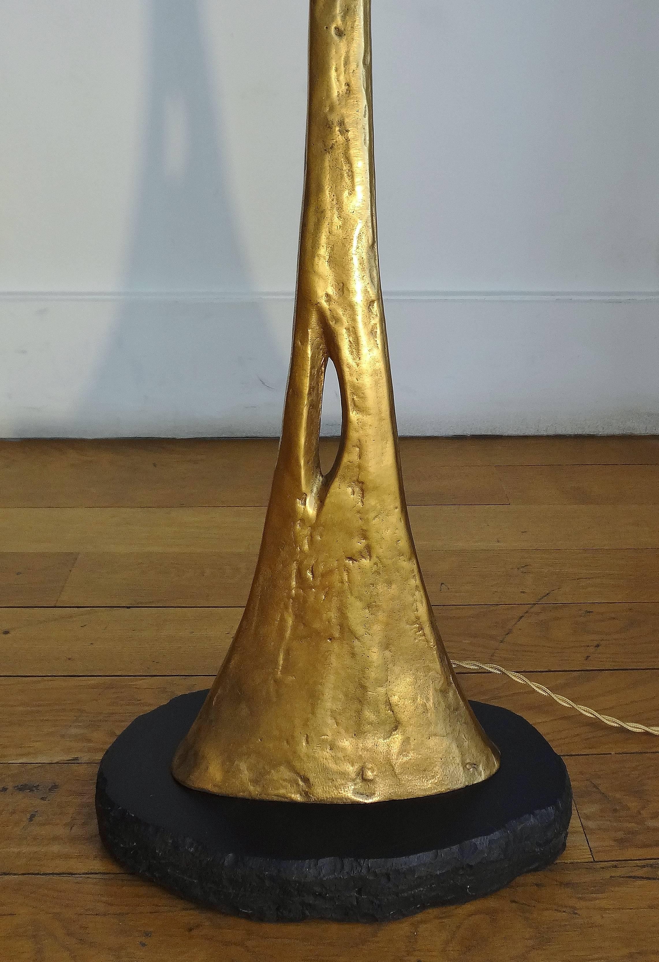 Mid-Century Modern Gilt Bronze Floor Lamp Called “Rifle“, by Félix Agostini, 1955-1960