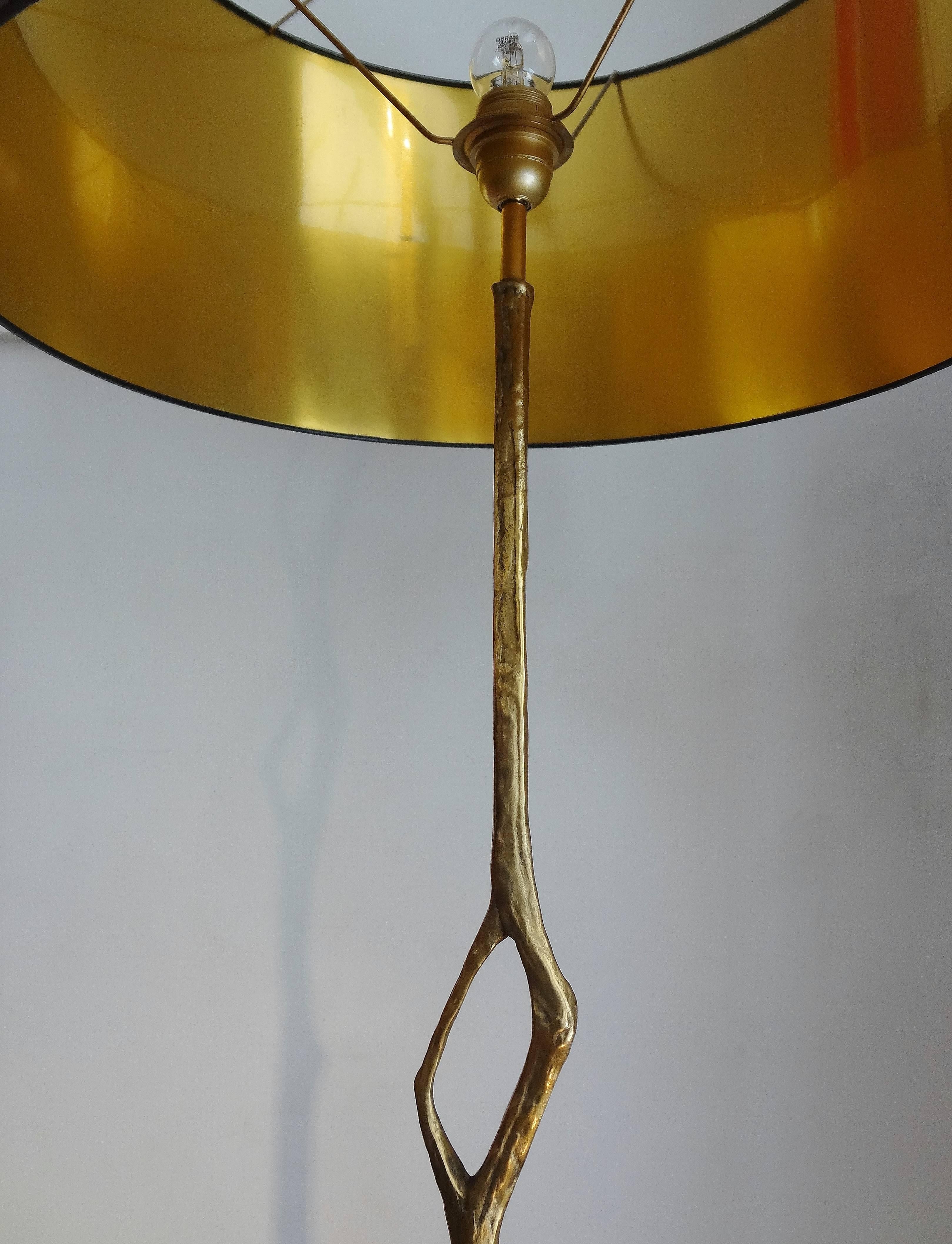 Gilt Bronze Floor Lamp Called “Rifle“, by Félix Agostini, 1955-1960 In Good Condition In Paris, FR