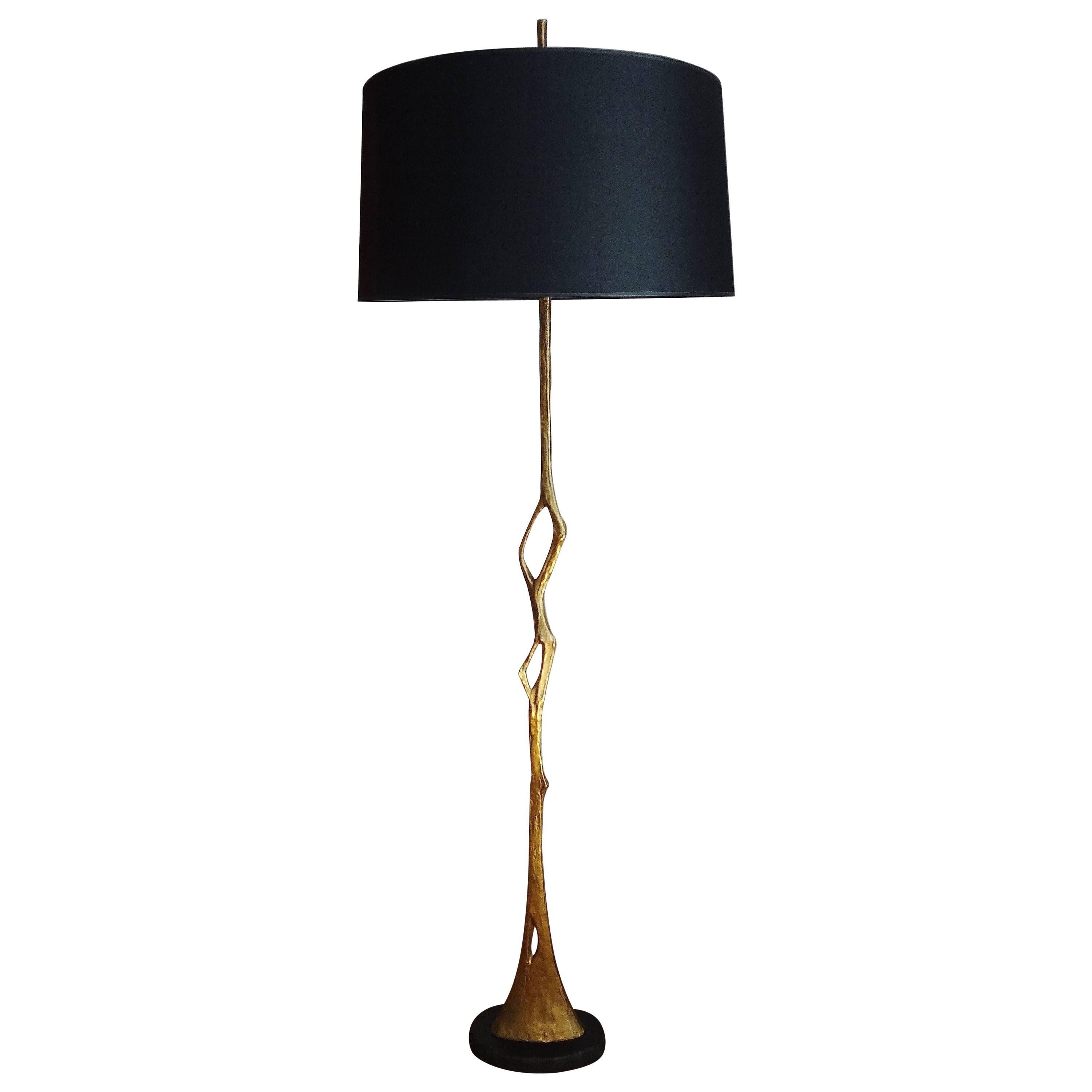 Gilt Bronze Floor Lamp Called “Rifle“, by Félix Agostini, 1955-1960