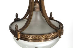 Gilt Bronze & Frosted Glass Chandelier