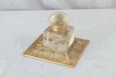 Gilt Bronze & Glass Tiffany Studios Inkwell ca. 1900