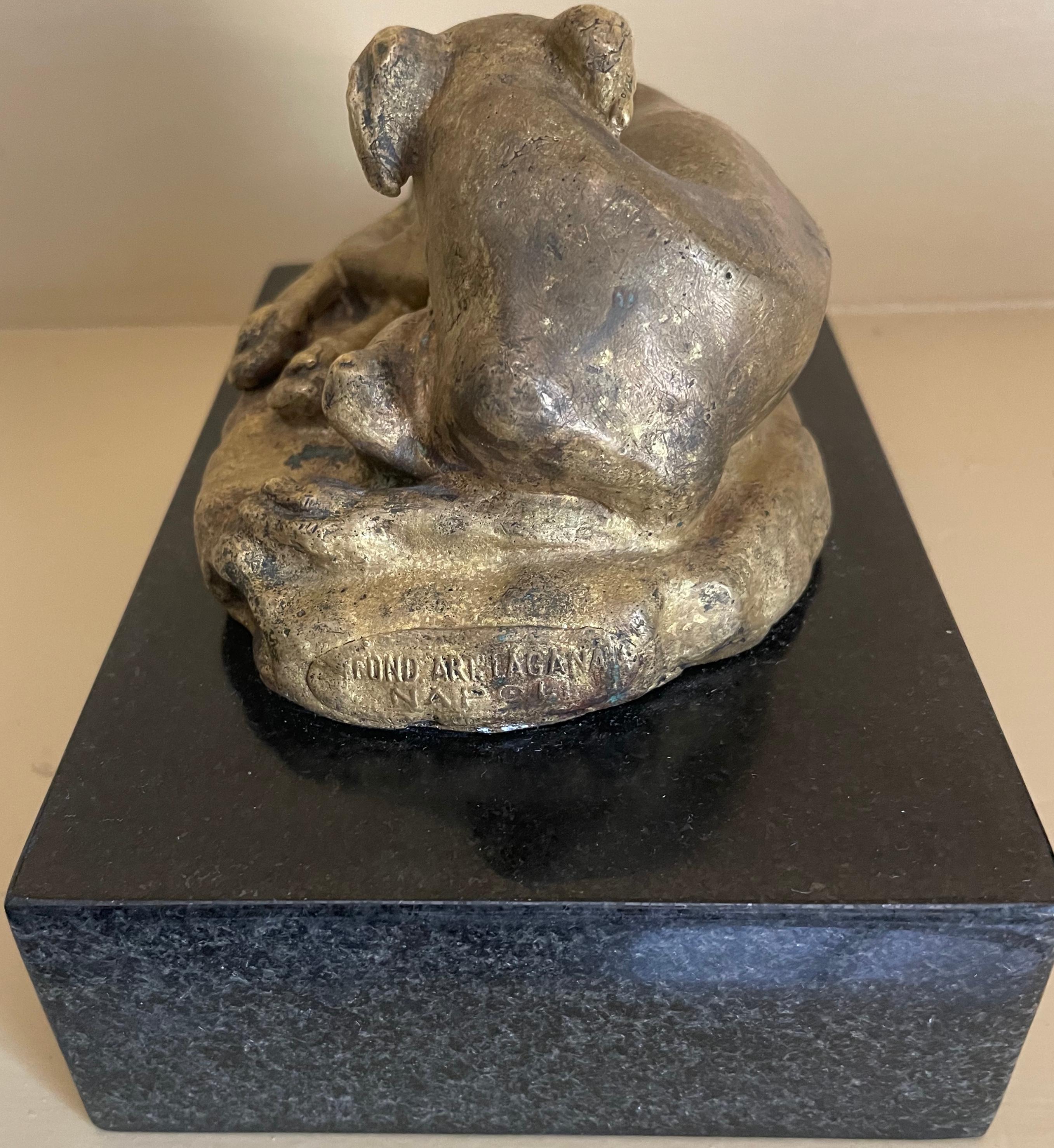 20th Century Gilt-Bronze Greyhound Dog Sculpture For Sale
