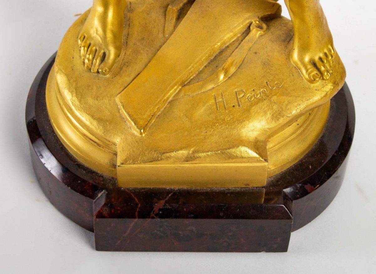 French Gilt Bronze Group, Sarpédon, Signed, Henri Peinte, Period, 19th Century For Sale