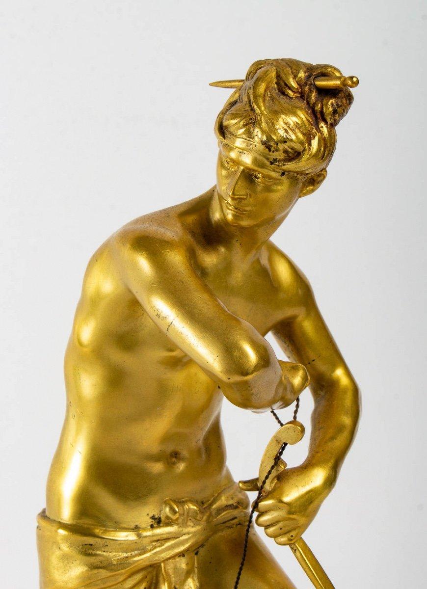 Gilt Bronze Group, Sarpédon, Signed, Henri Peinte, Period, 19th Century In Excellent Condition For Sale In CRÉTEIL, FR
