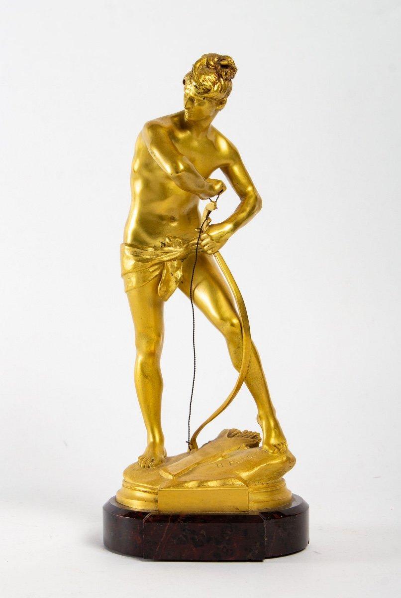 Gilt Bronze Group, Sarpédon, Signed, Henri Peinte, Period, 19th Century For Sale 1