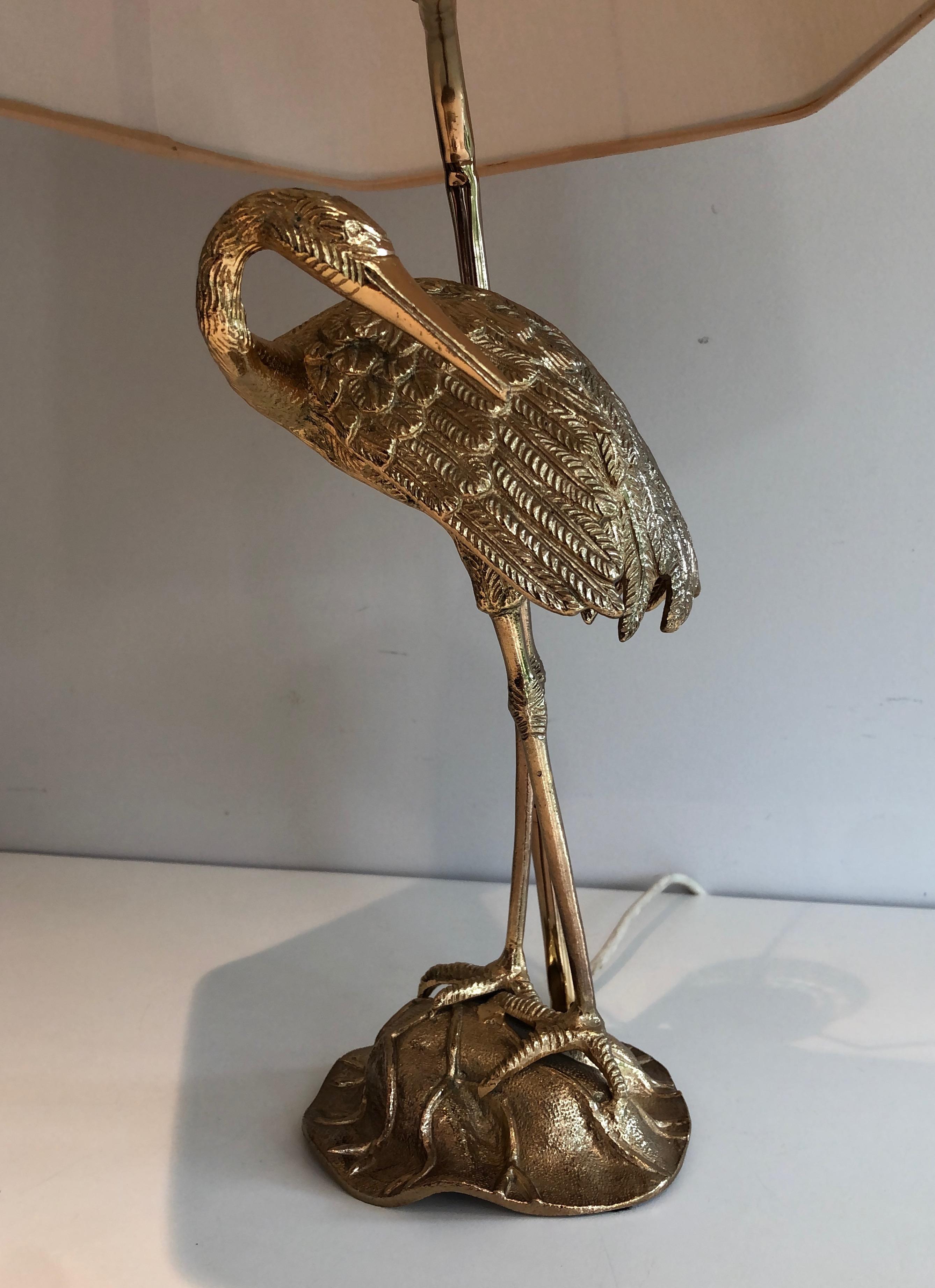 20th Century Gilt Bronze Heron by Maison Baguès