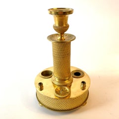 Gilt Bronze Ink Stand with Candlestick, French Empire