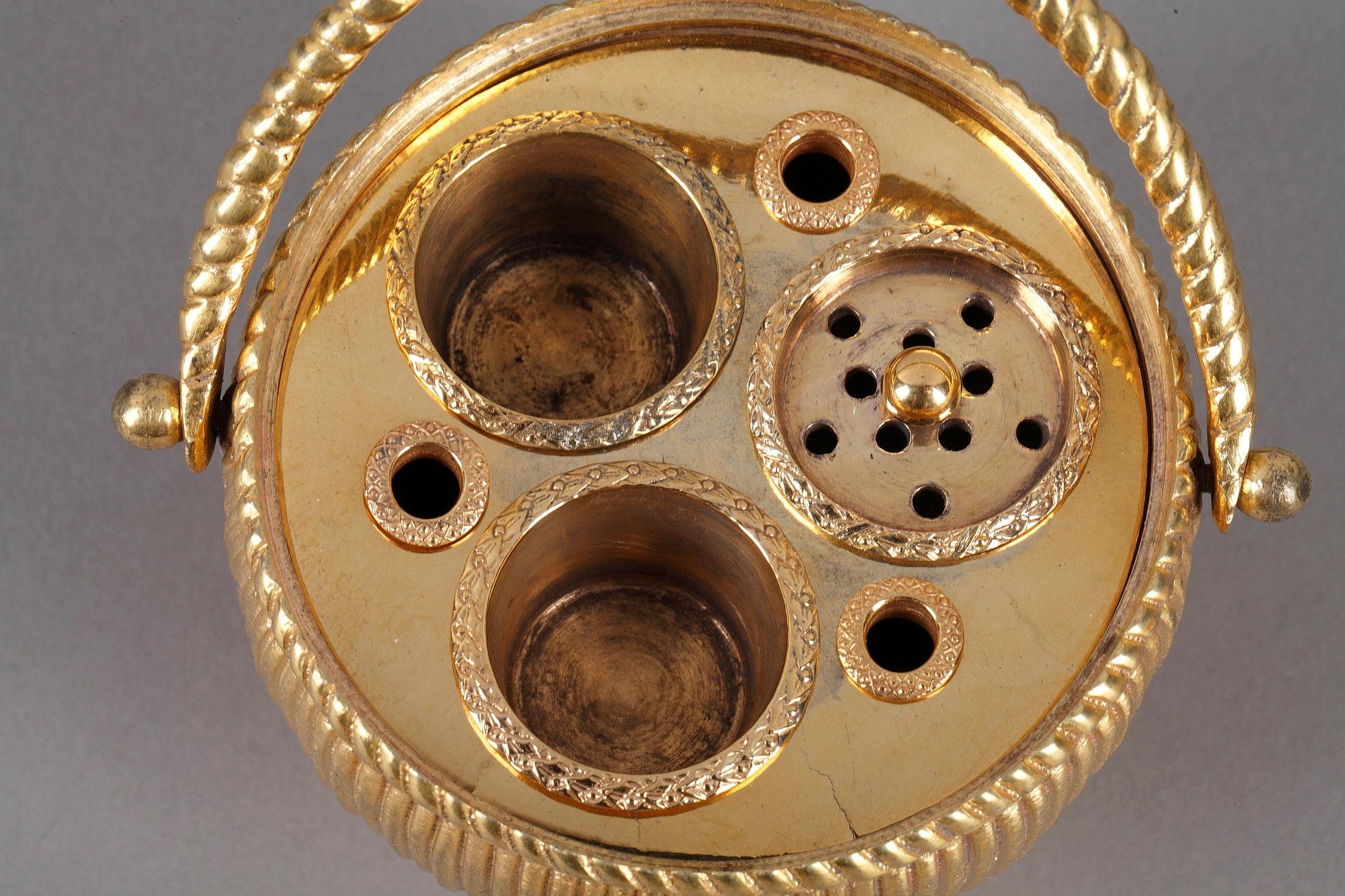 Gilt Bronze Inkwell with Birds, from the 1830s 6