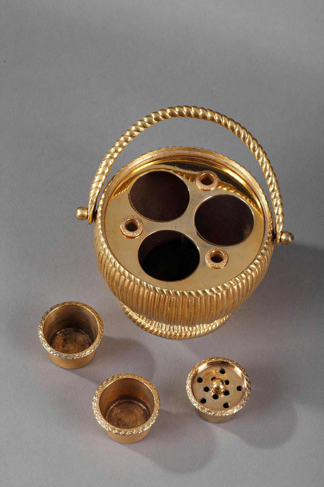 Gilt Bronze Inkwell with Birds, from the 1830s 7