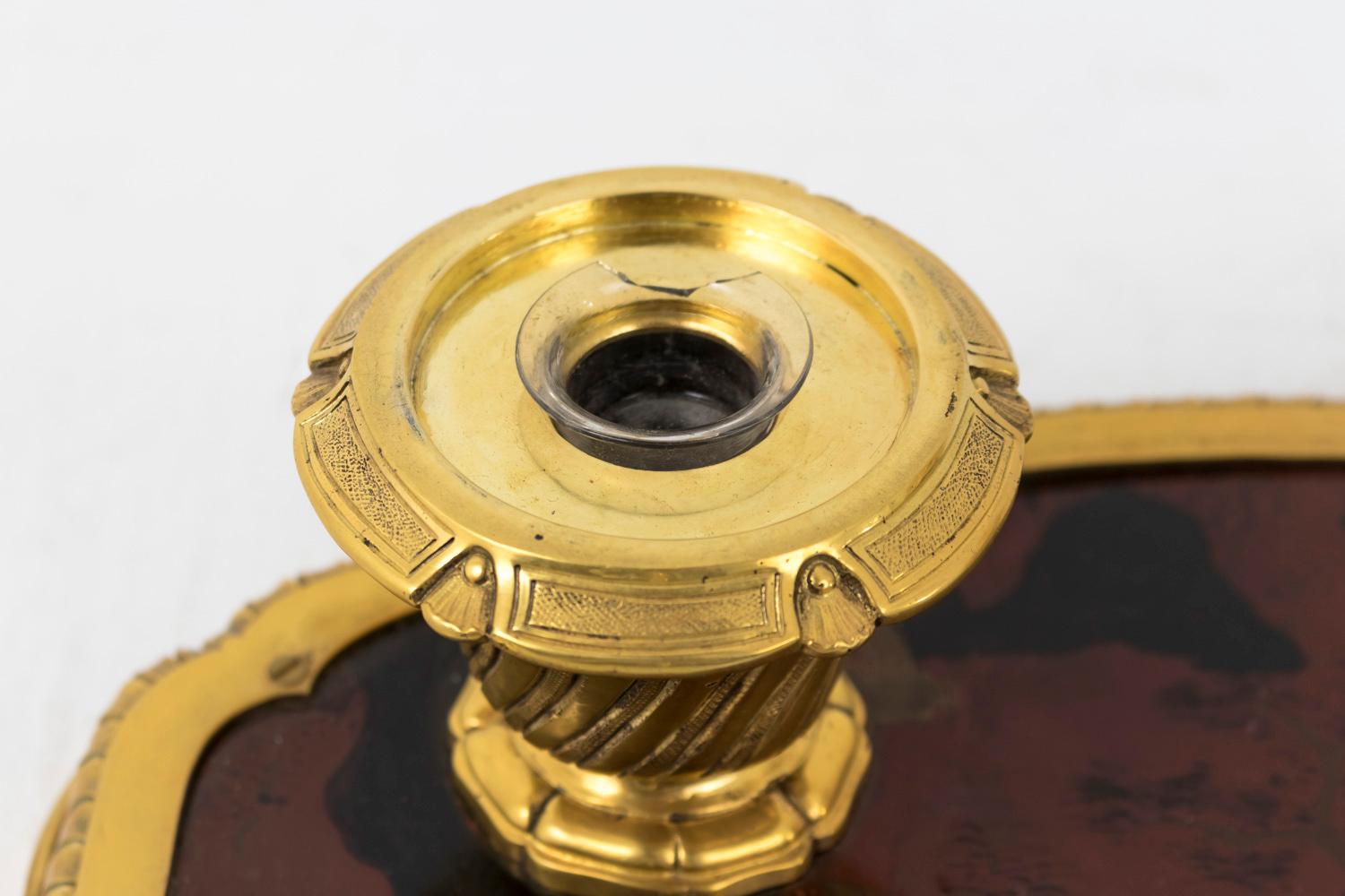 Vergoldetes Bronze-Tintenfass mit chinesischem Lack, spätes 19. Jahrhundert  im Angebot 4