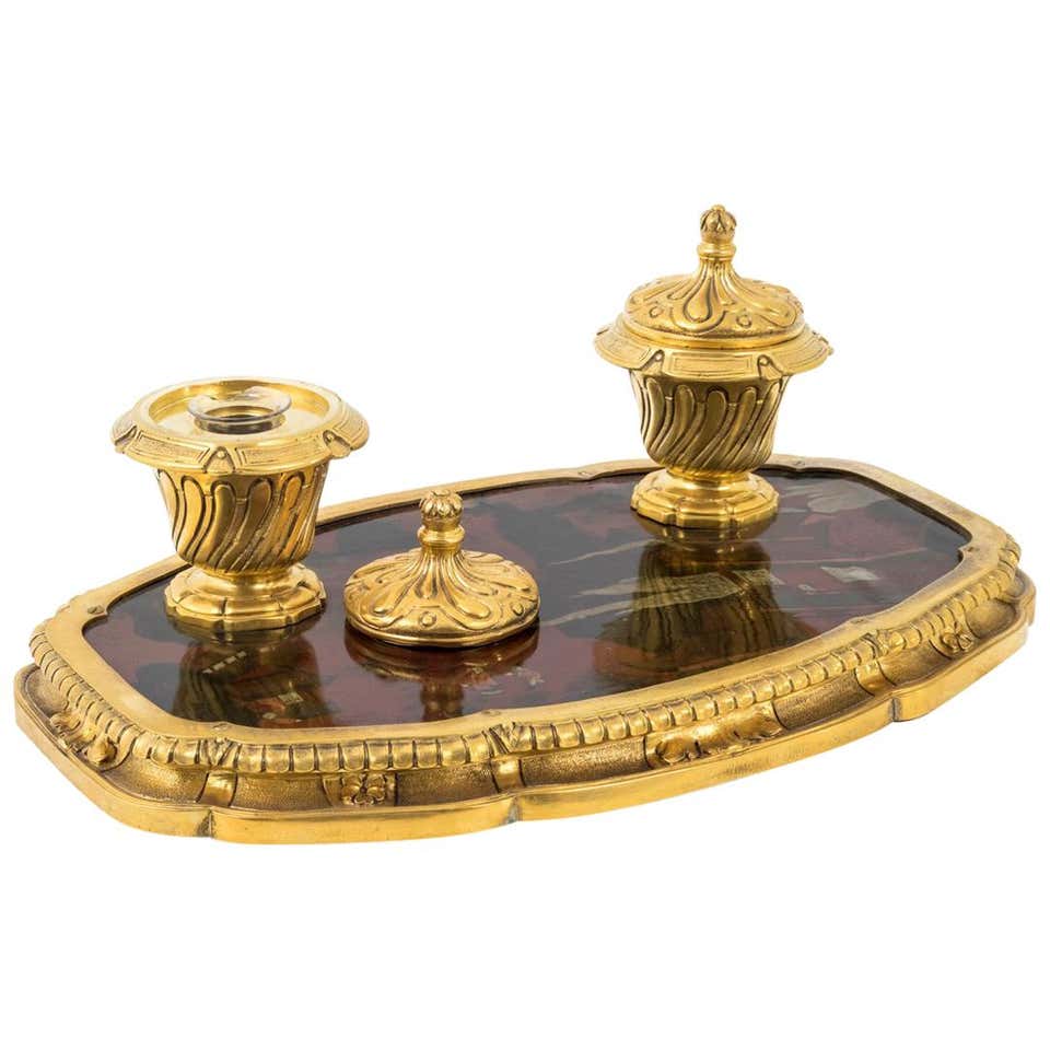 Gilt Bronze Inkwell with Chinese Style Lacquer, Late 19th Century For ...