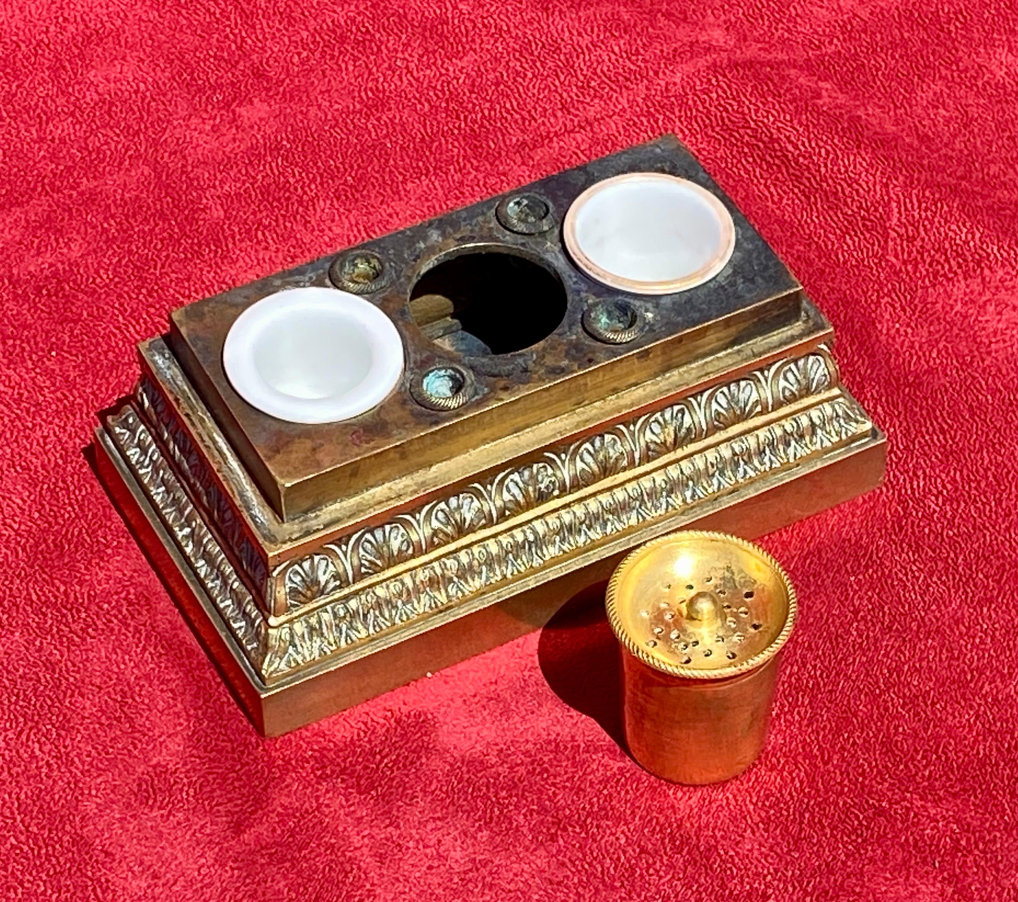 Gilt Bronze Inkwell with Ibex, Napoleon III Period, 19th Century For Sale 2