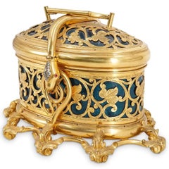 Antique Gilt Bronze Jewelry Chest by Tahan of Paris, circa 1900