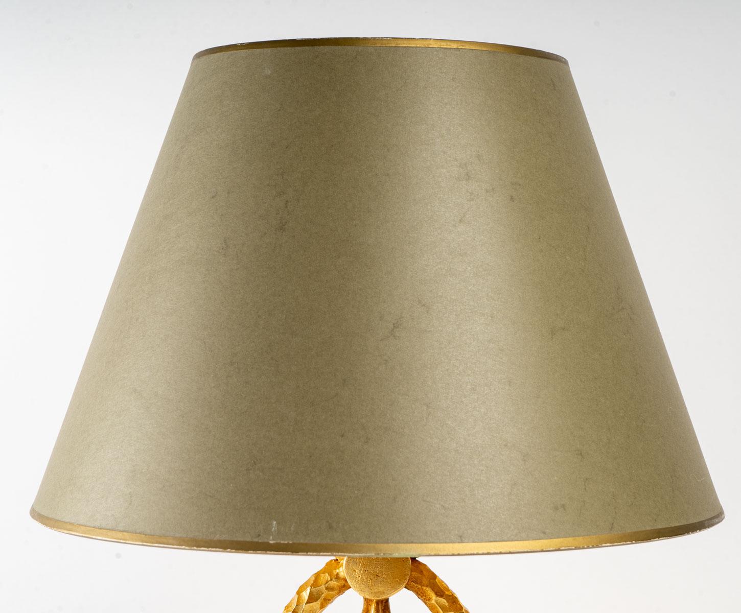 Gilt bronze lamp, signed 