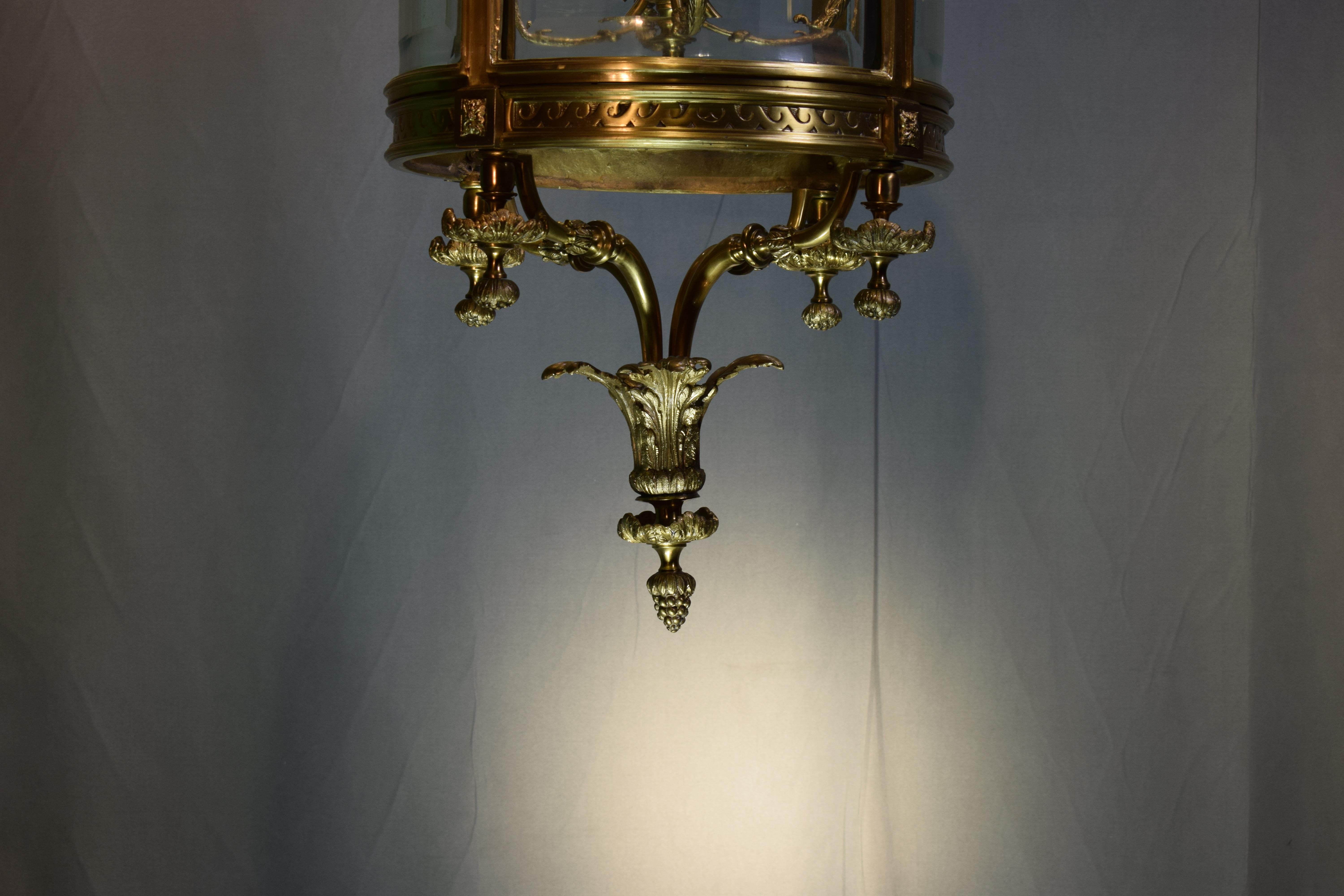 Lanterna in bronzo dorato in vendita 4