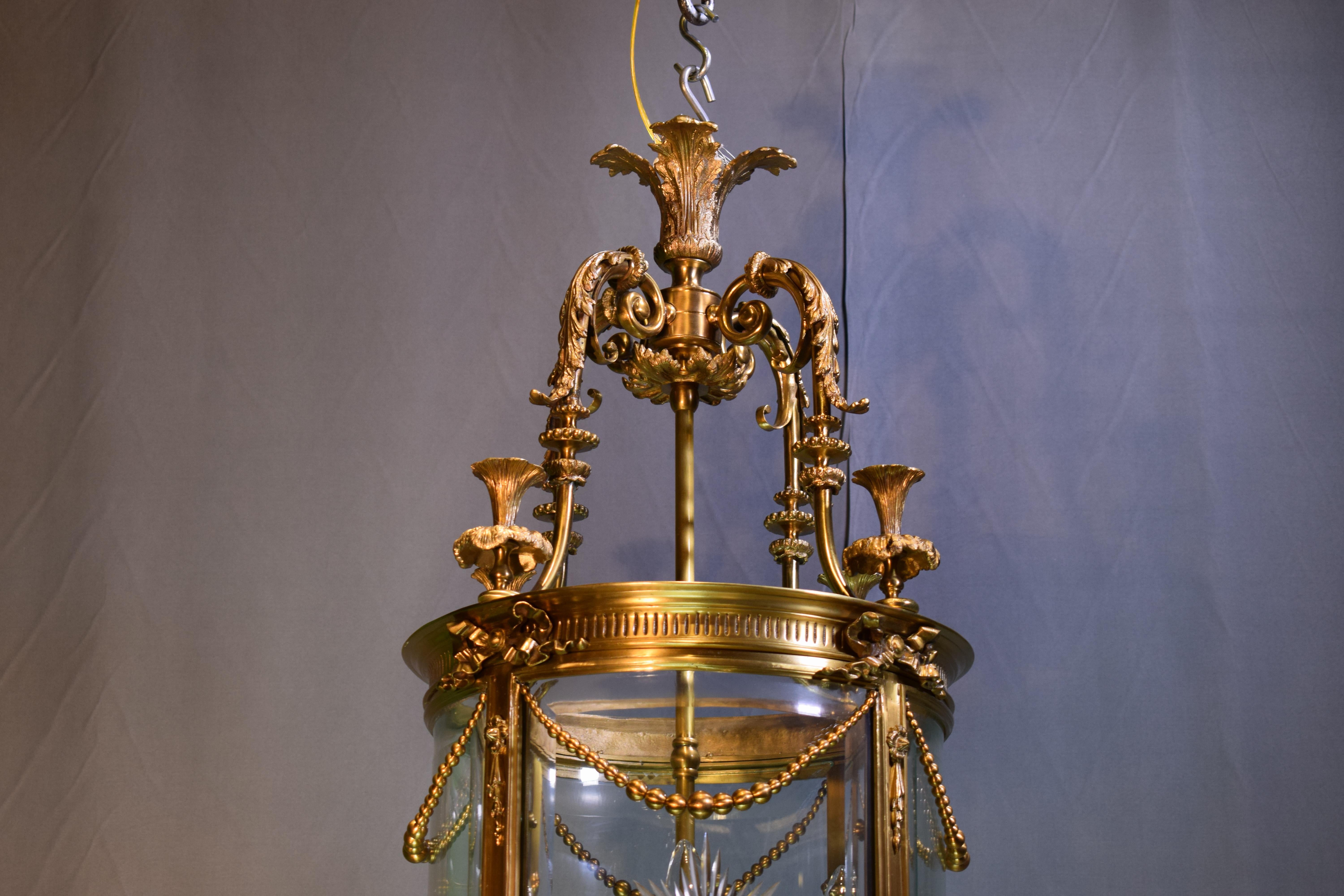 English Gilt Bronze Lantern For Sale