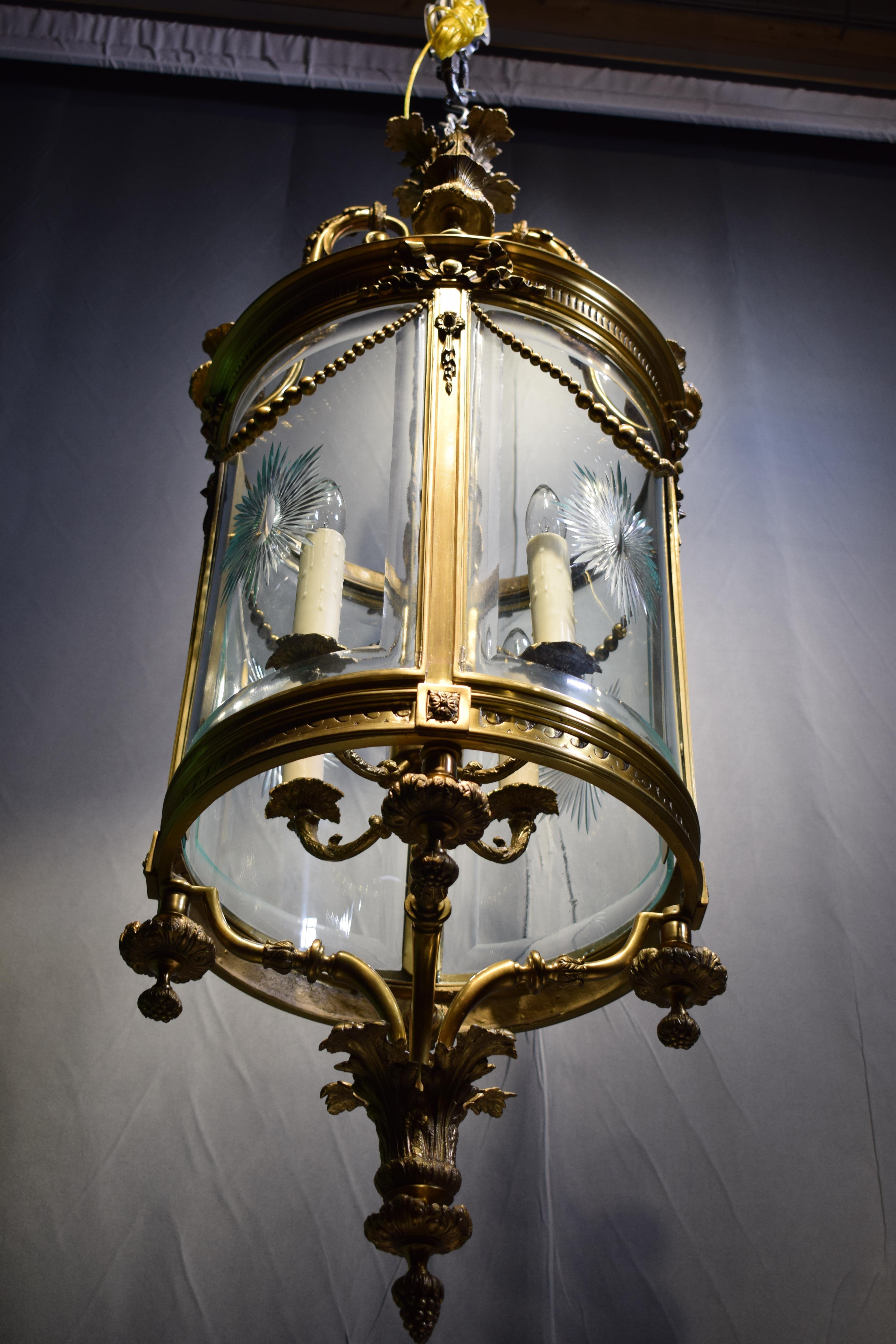 Lanterna in bronzo dorato in vendita 3