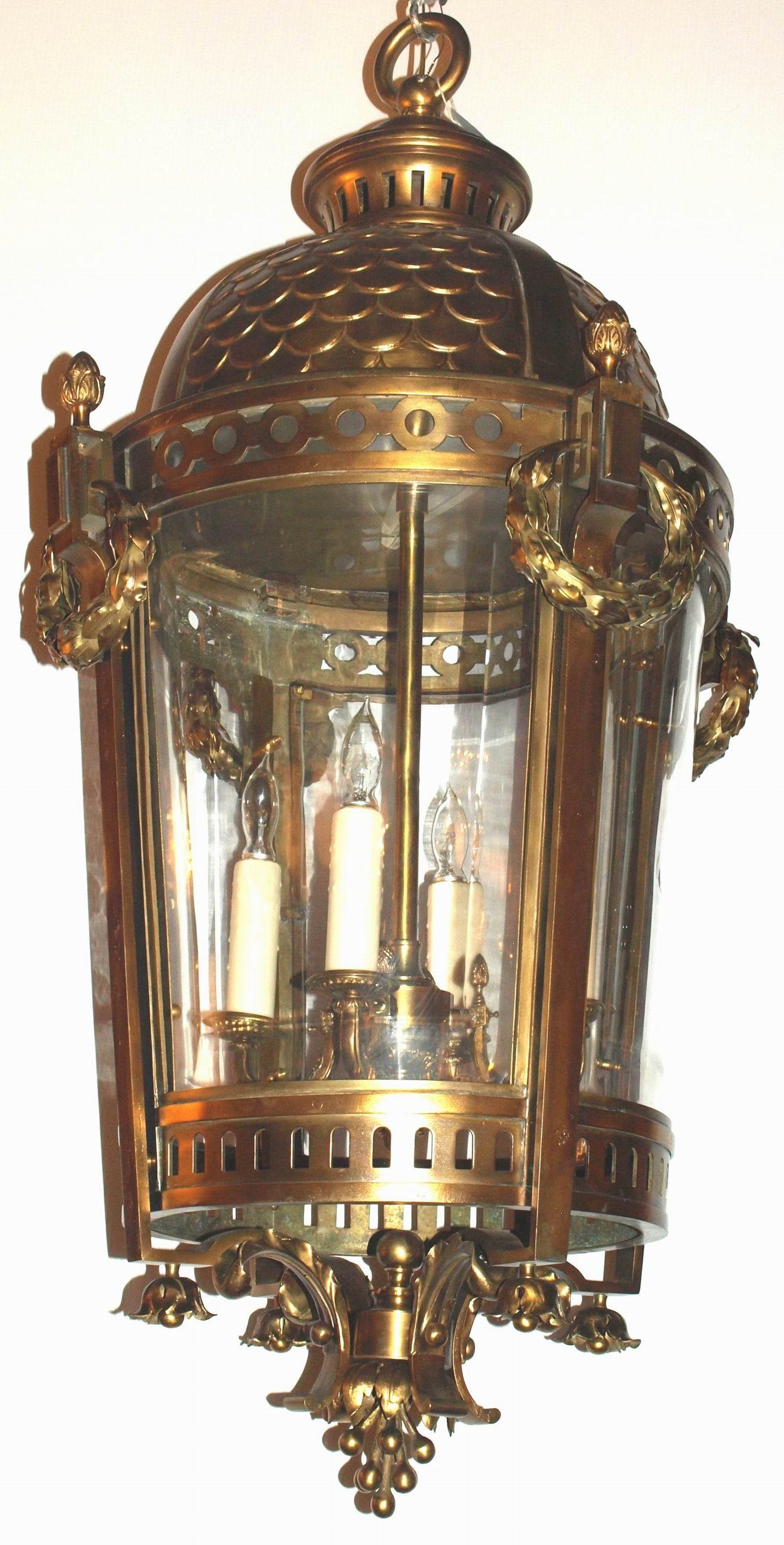 Gilt bronze lantern For Sale