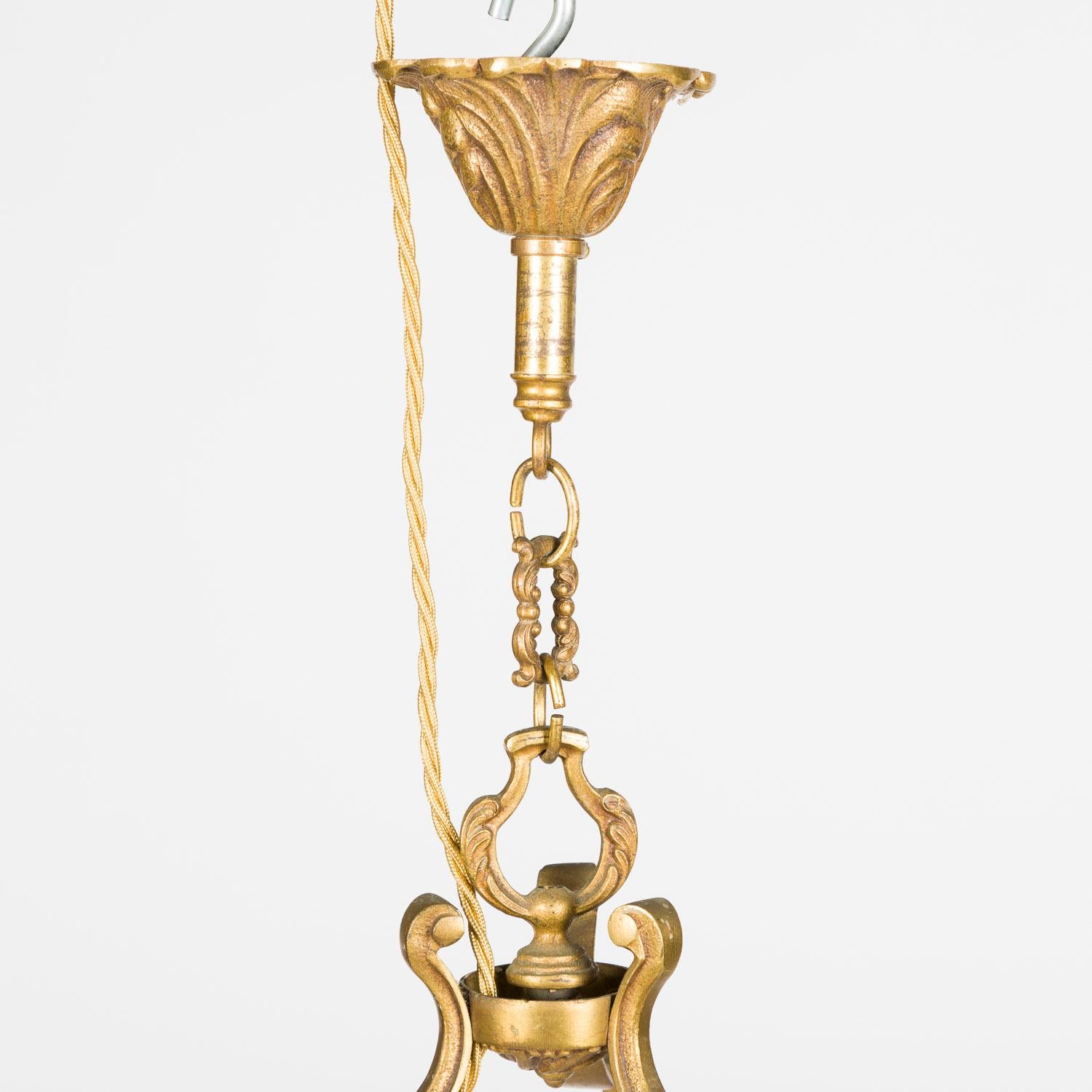 Gilt Bronze Lantern with Bow Glass in the Louis XV Style For Sale 1