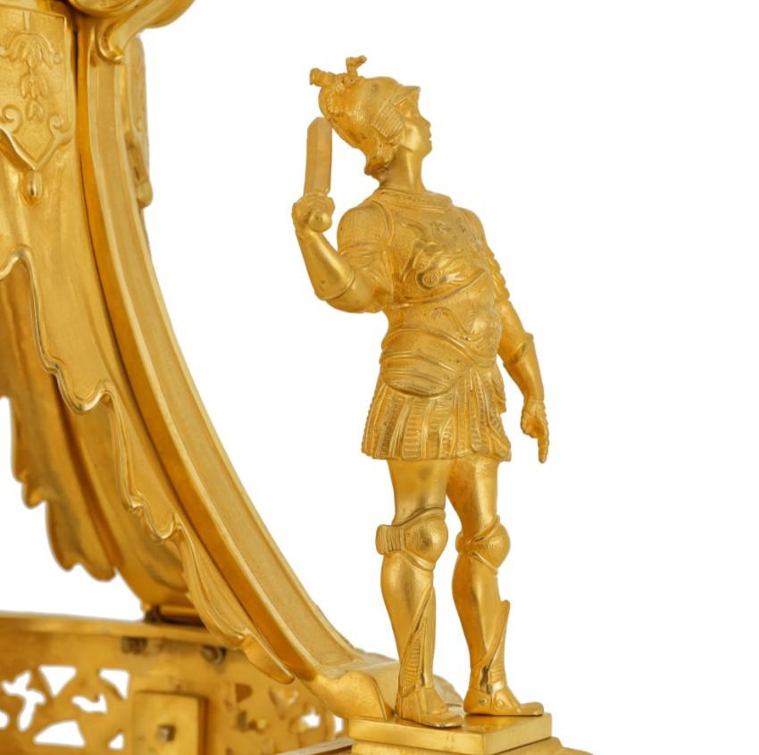20th Century Gilt Bronze Lantern with Warrior Figures For Sale