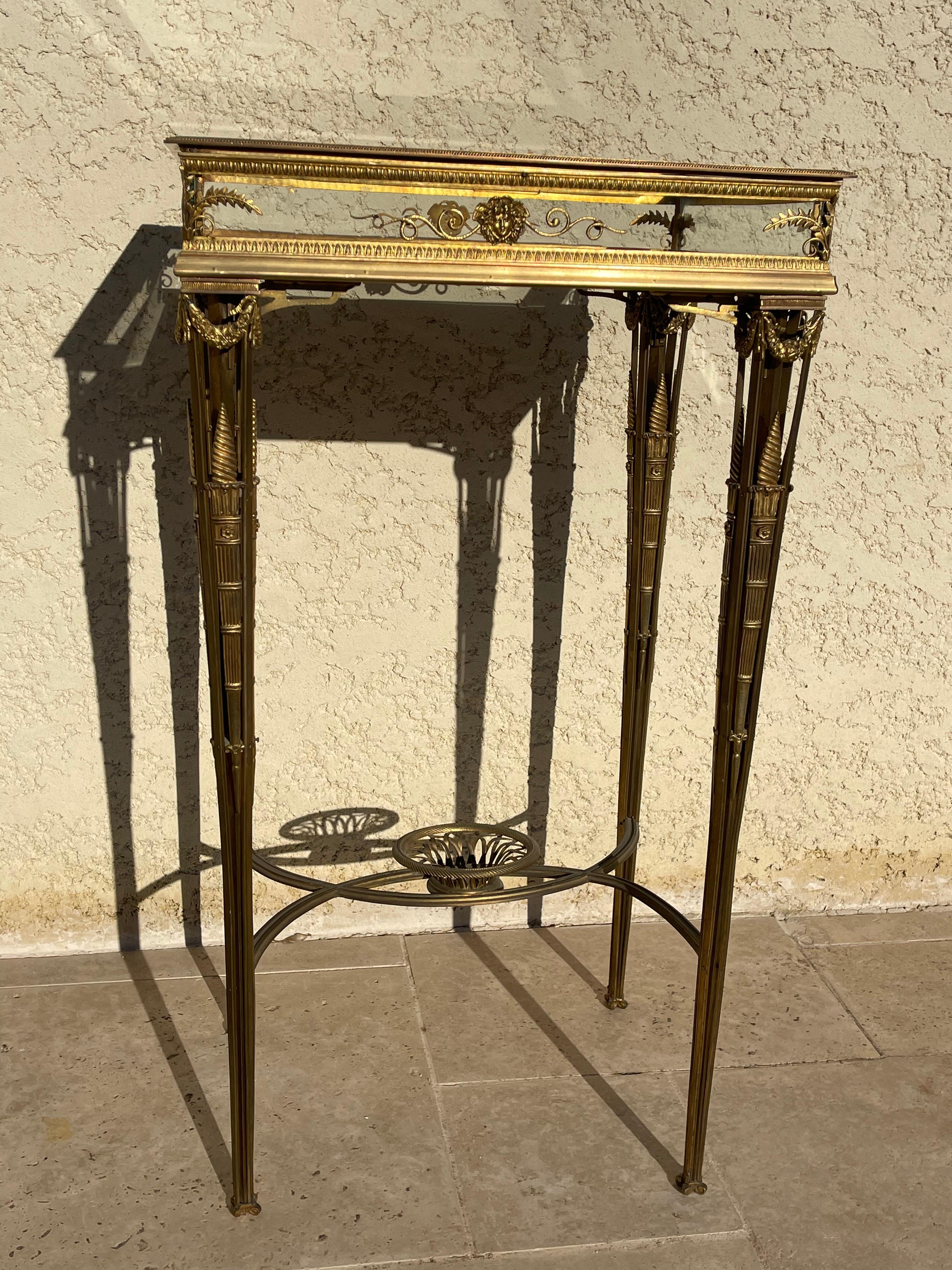 Gilt bronze Little Vitrine Louis XVI Style For Sale 2