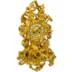 Gilt Bronze Louis XV-Style Clock