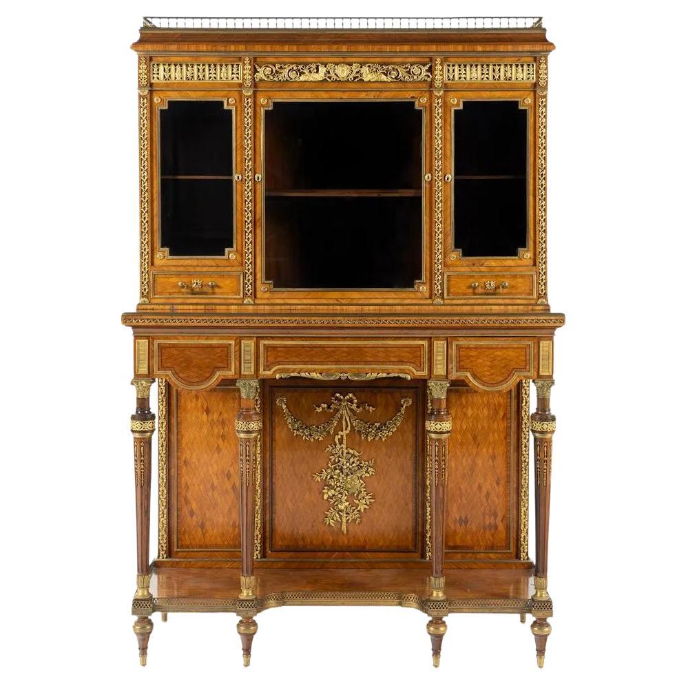 Gilt Bronze Louis XVI-Style Cabinet Attrib. François Linke  For Sale