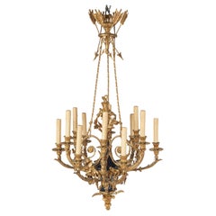 Gilt Bronze Louis XVI Style Chandelier by Maison Mottheau