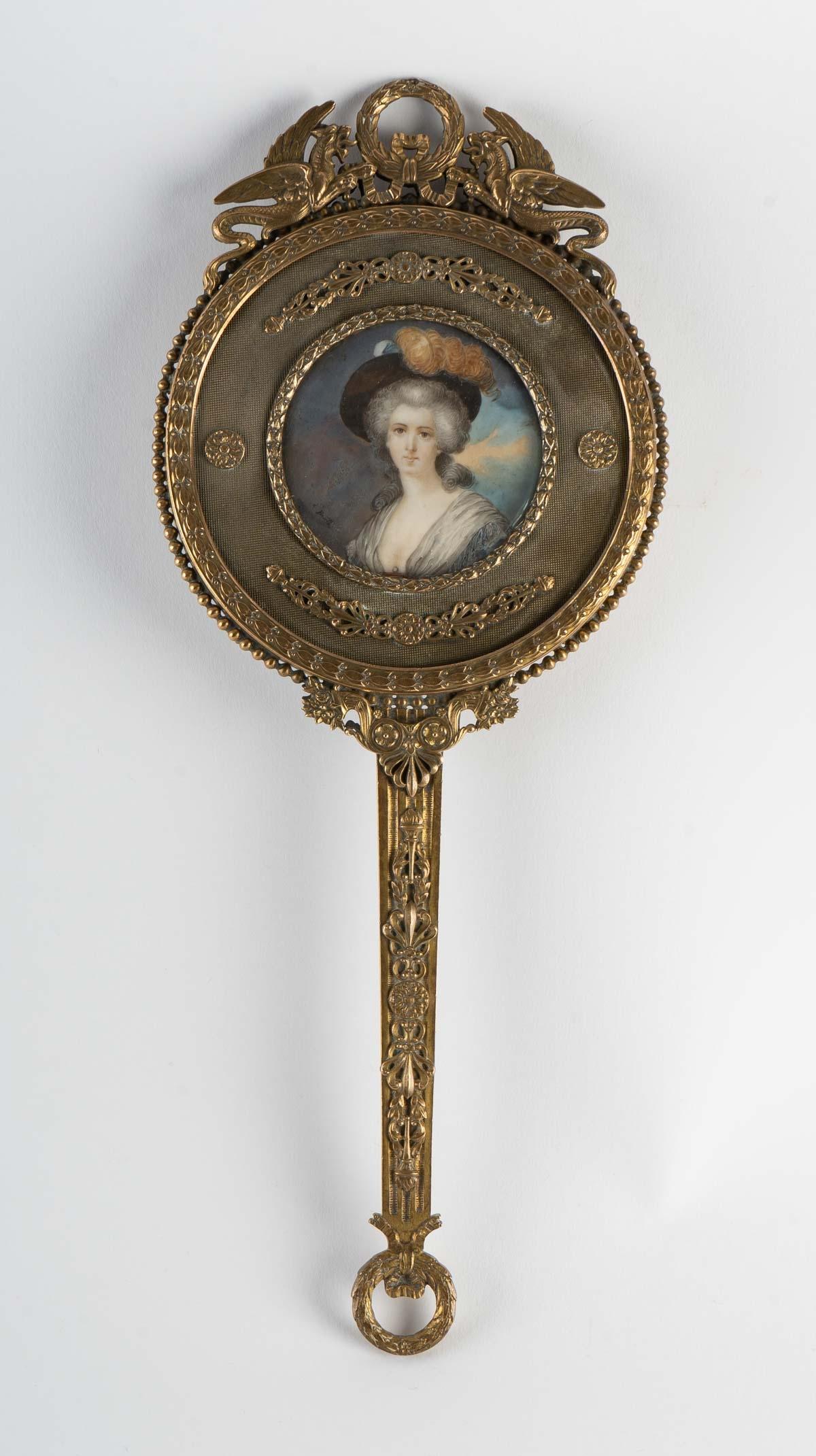 French Gilt Bronze Mirror, 19th Century