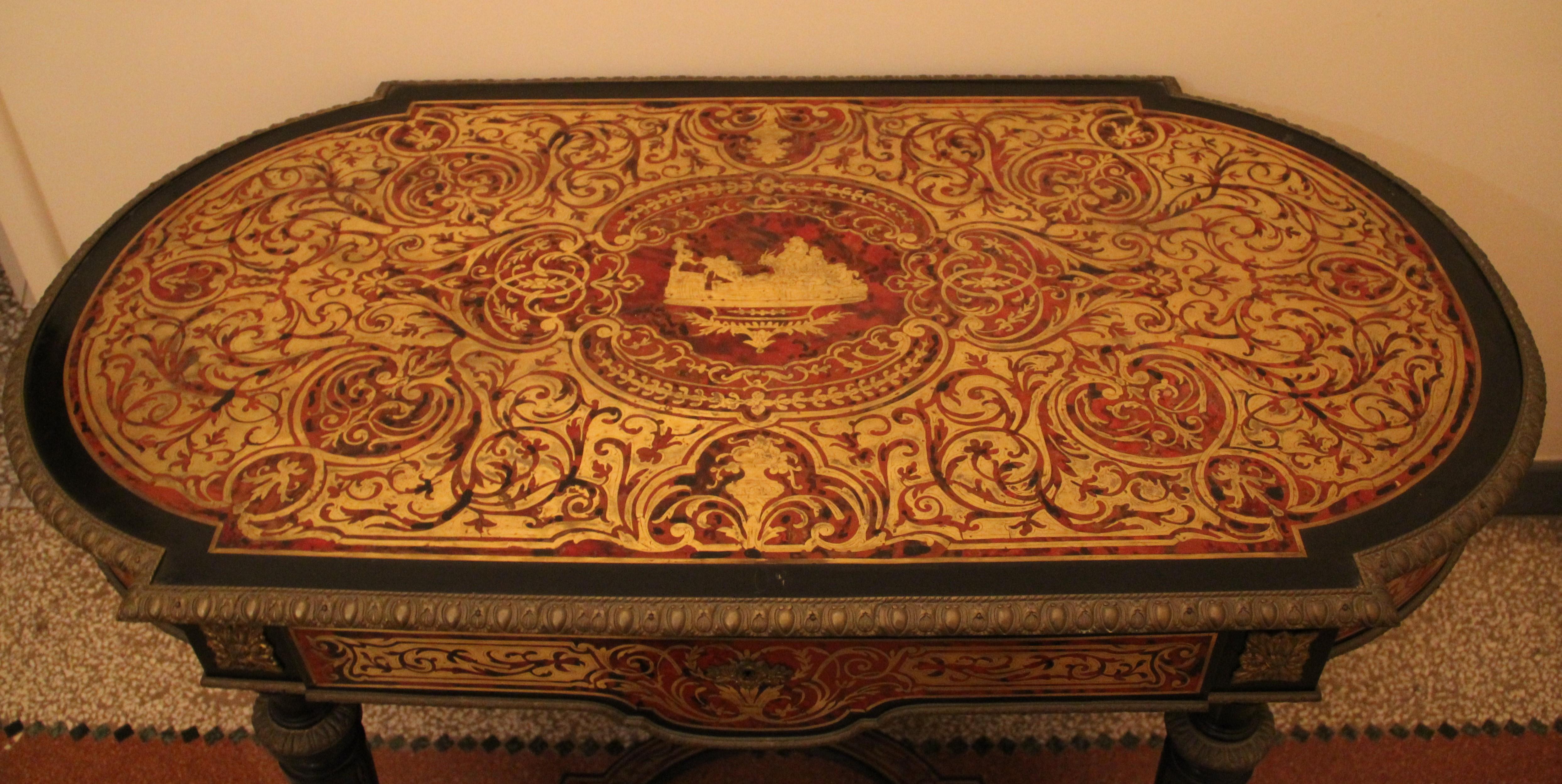 Gilt Bronze-Mounted “Boulle” Marquetry Centre Table, Late 19th Century For Sale 1