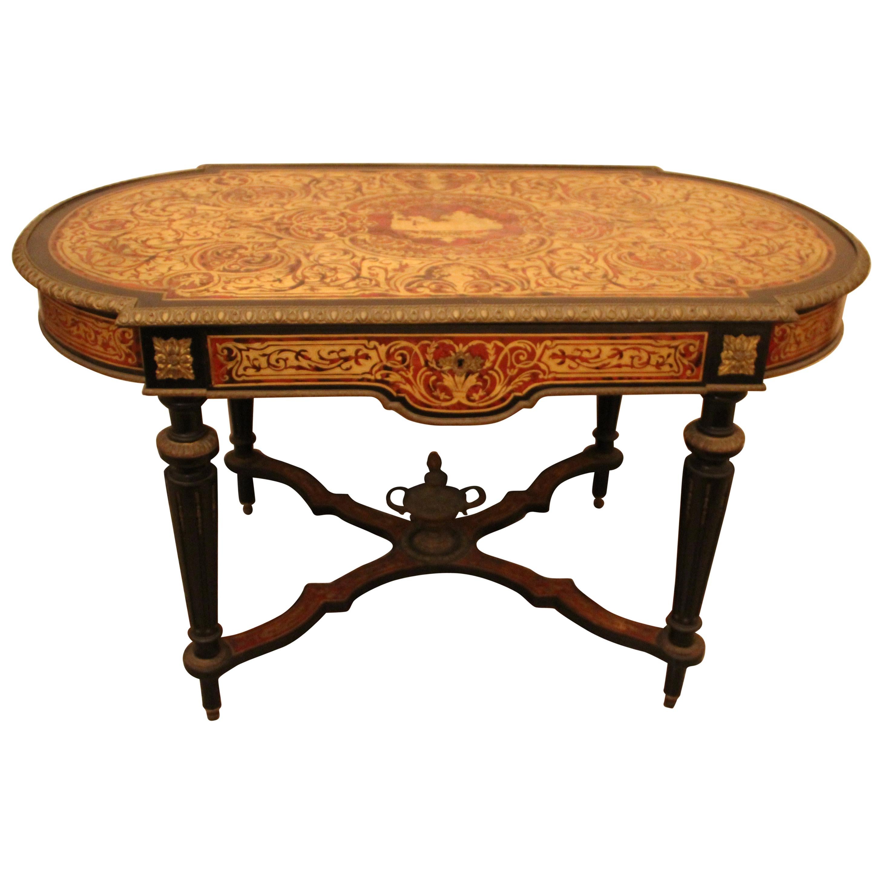 Gilt Bronze-Mounted “Boulle” Marquetry Centre Table, Late 19th Century For Sale